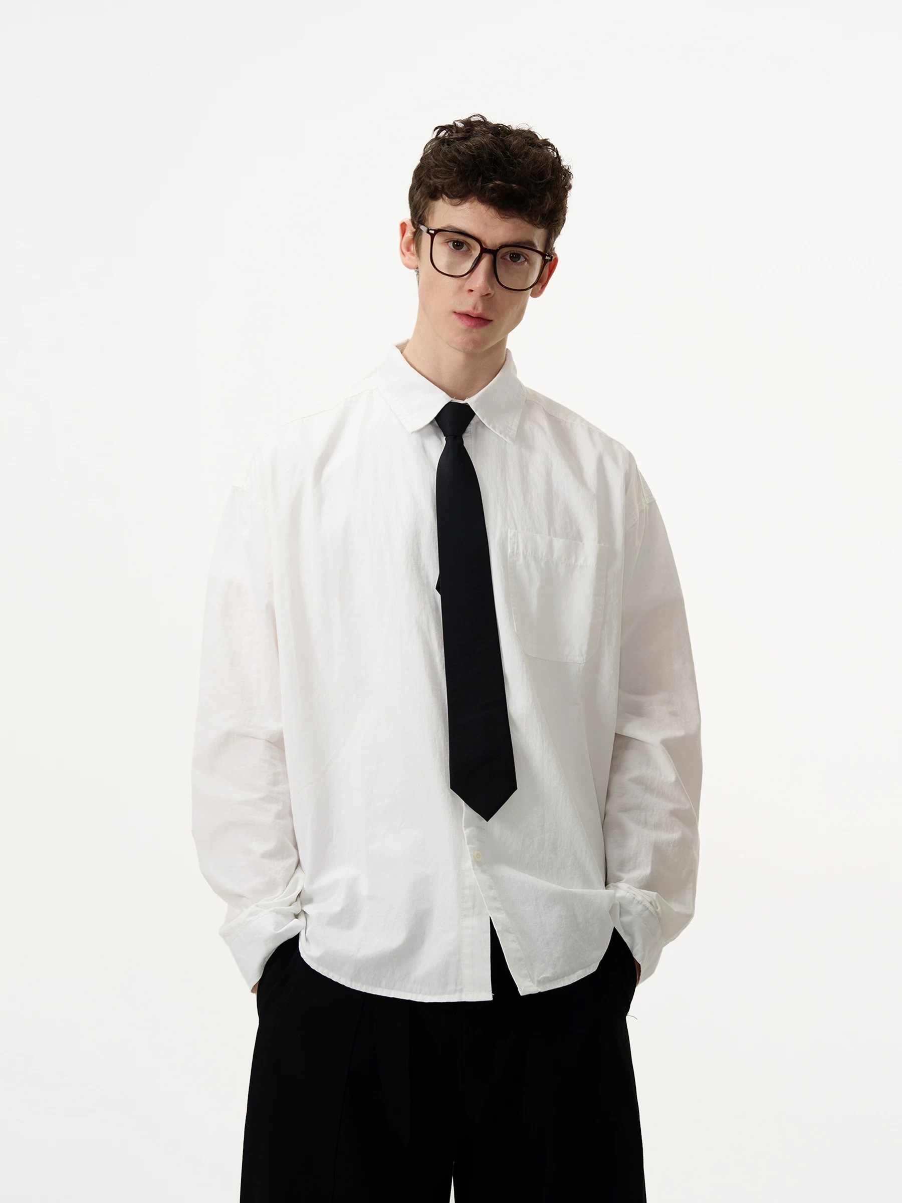 - SIMPLEACTION - 美式復古基礎百搭長袖襯衫