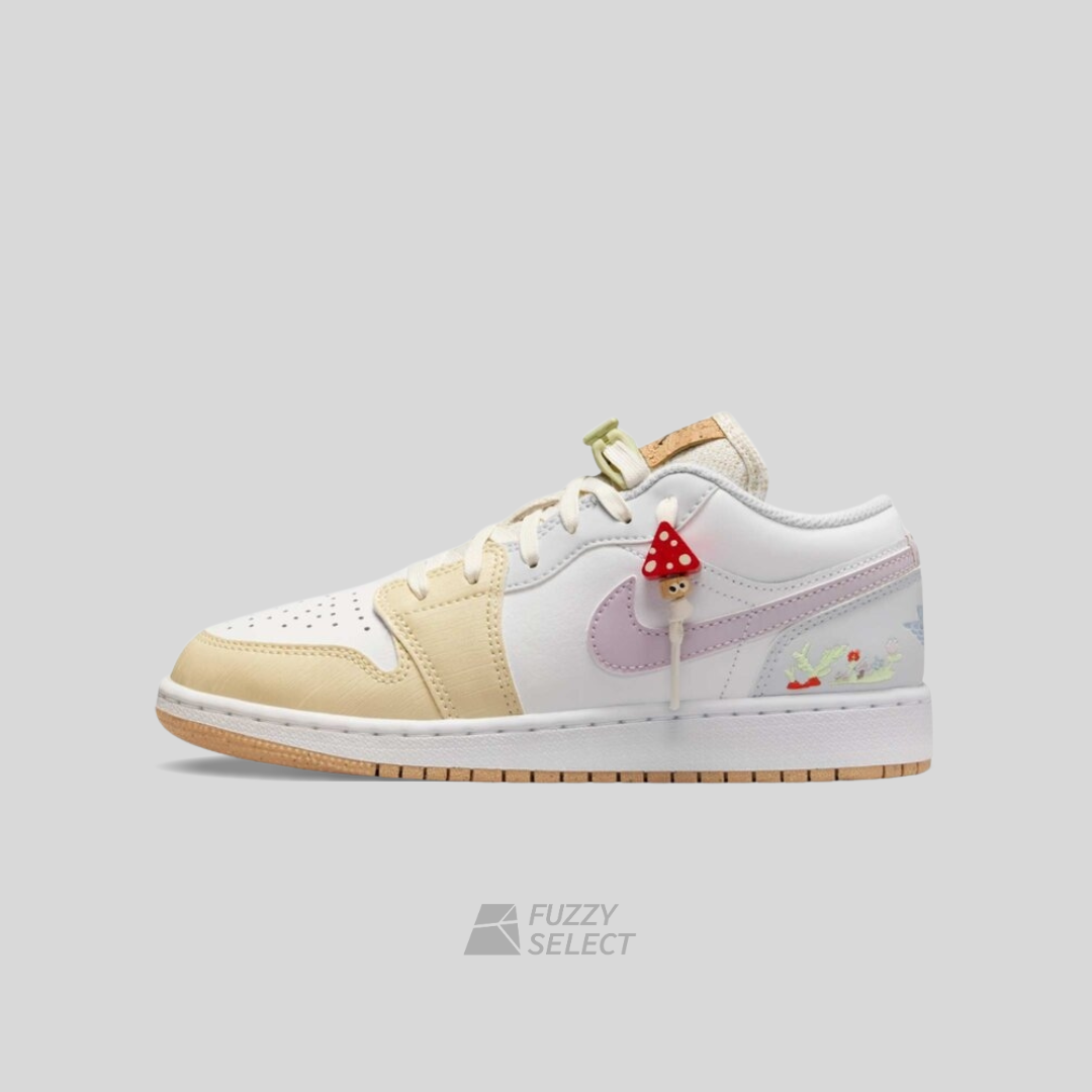 【逢甲FUZZY】W Air Jordan 1 Low "Mushroom" 白蘑菇 刺繡 奶油 黃 IB8861-151
