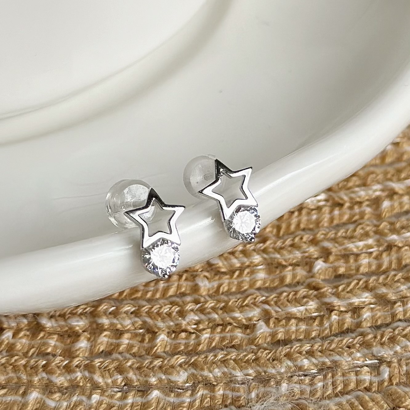 【輕奢】星星單鑽純銀耳針