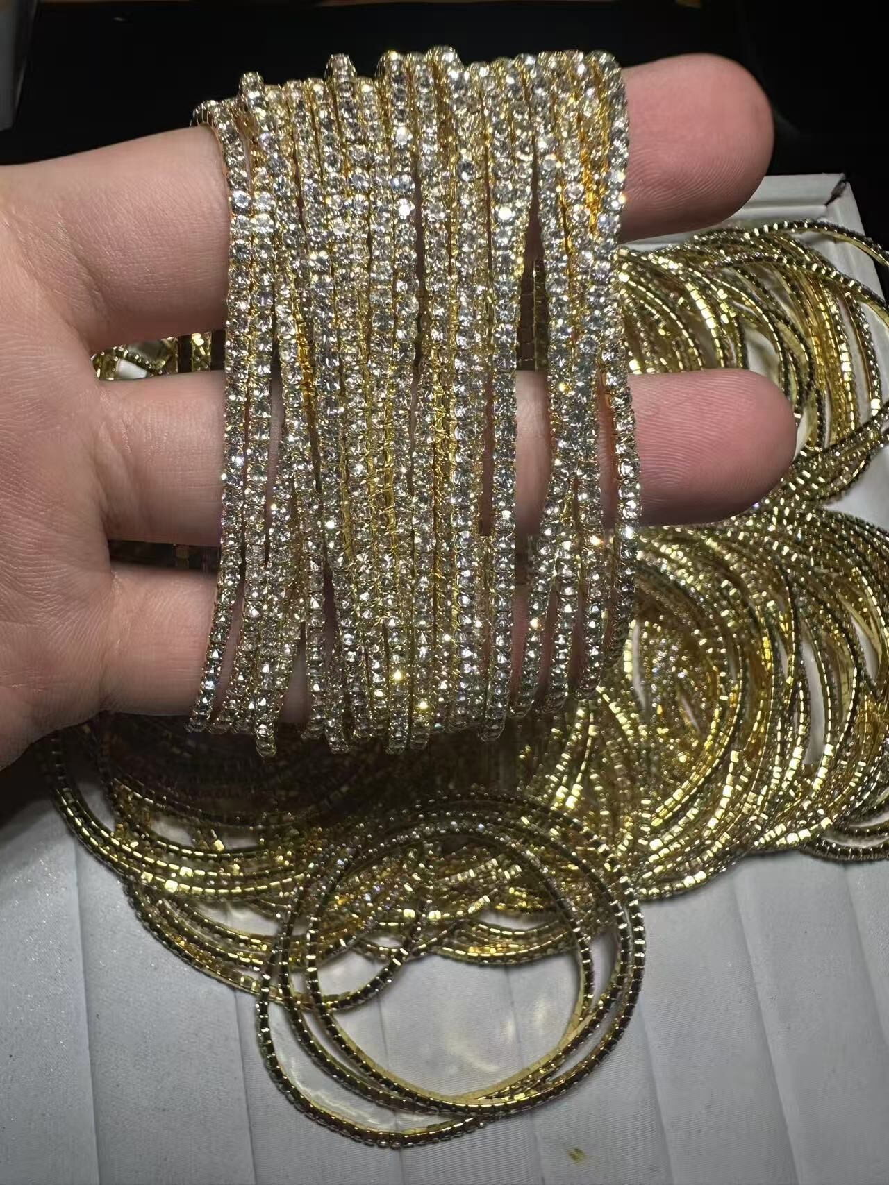 260219 - A1 金色奧地利水晶橡膠圈（1組3條）