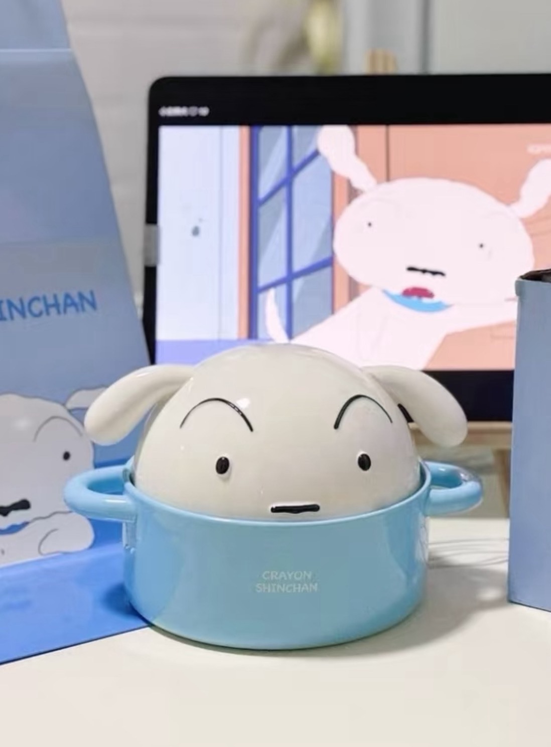 蠟筆小新 小白附蓋泡麵碗 宿舍泡麵碗 800ml