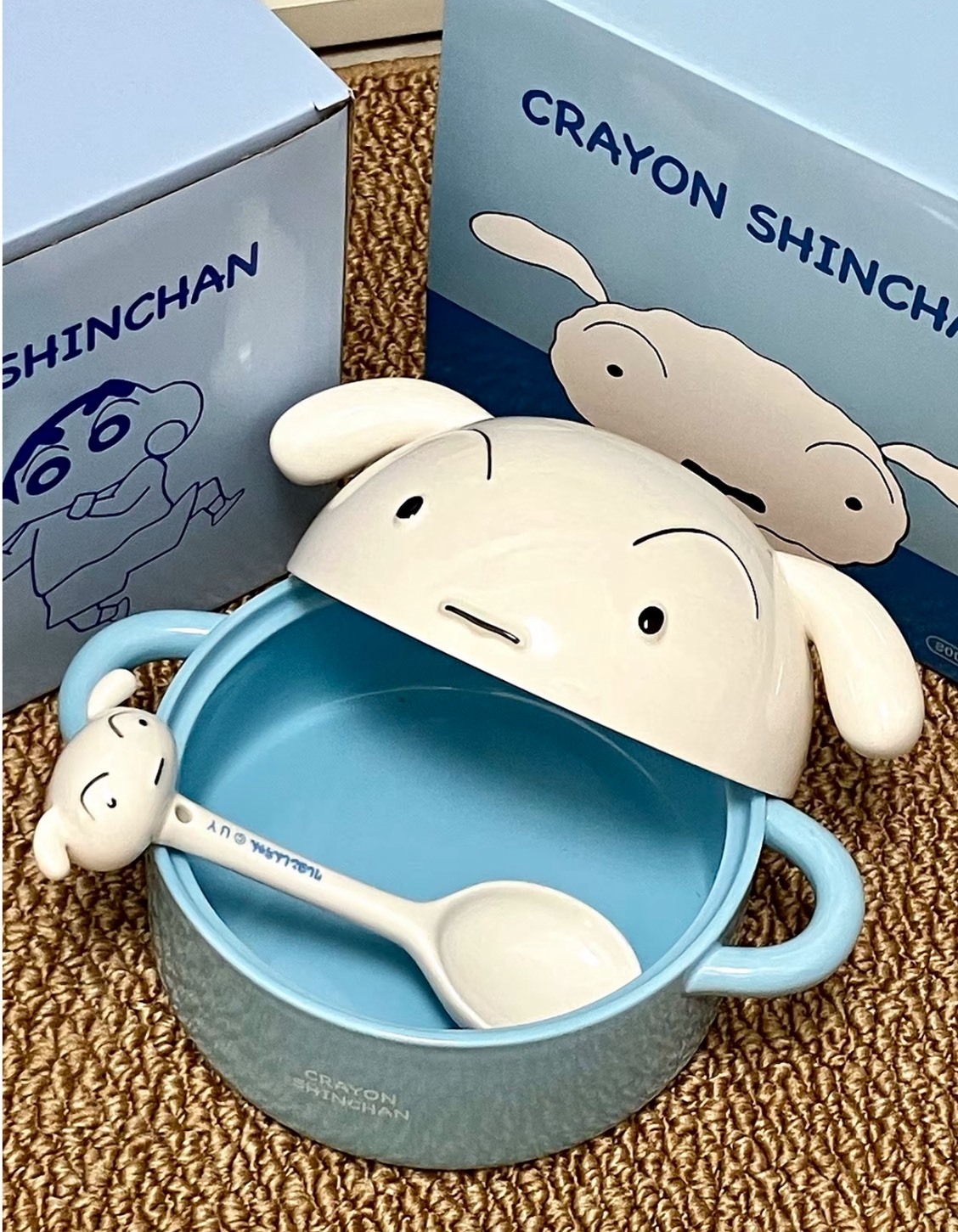 蠟筆小新 小白附蓋泡麵碗 宿舍泡麵碗 800ml