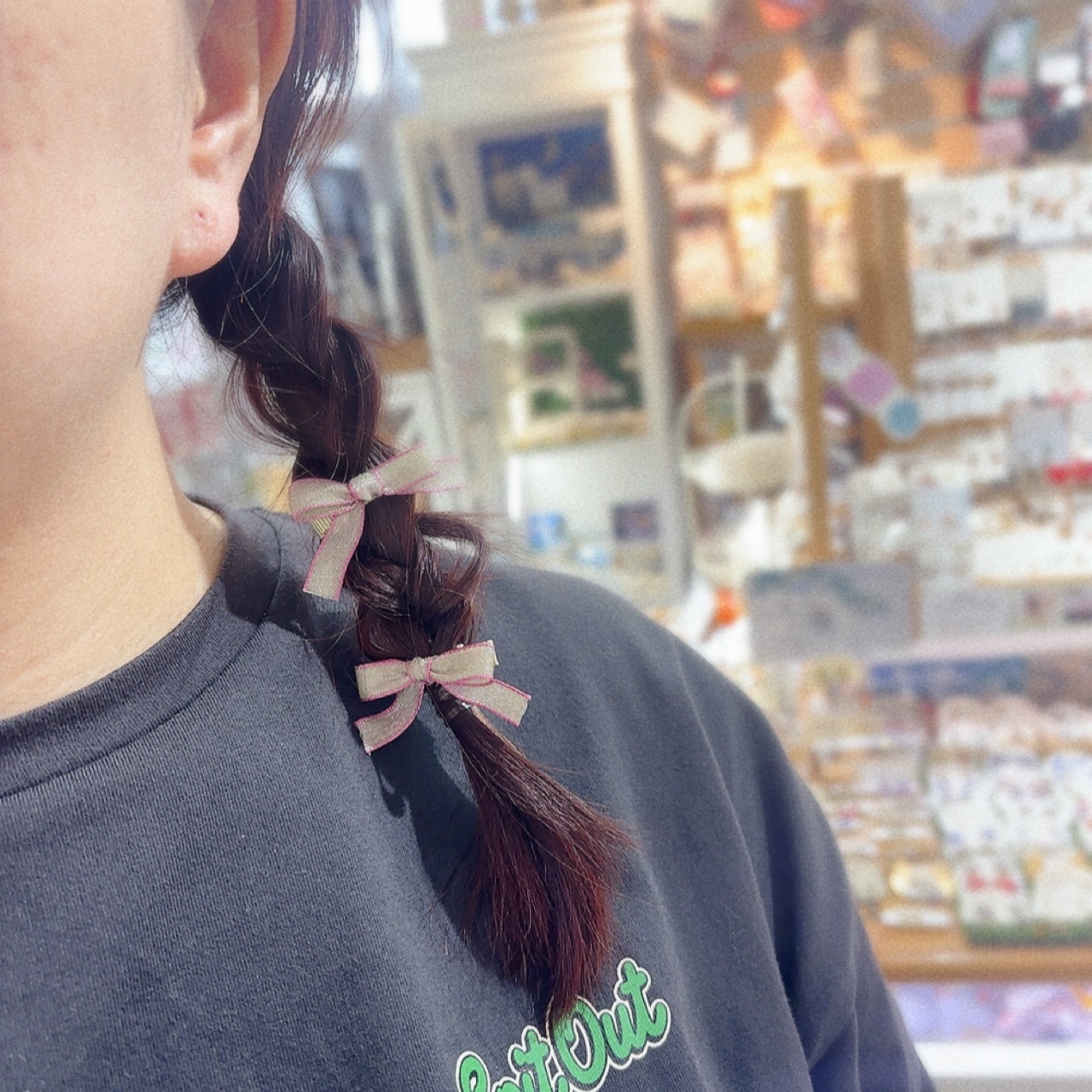 拼色蝴蝶結迷你髮夾