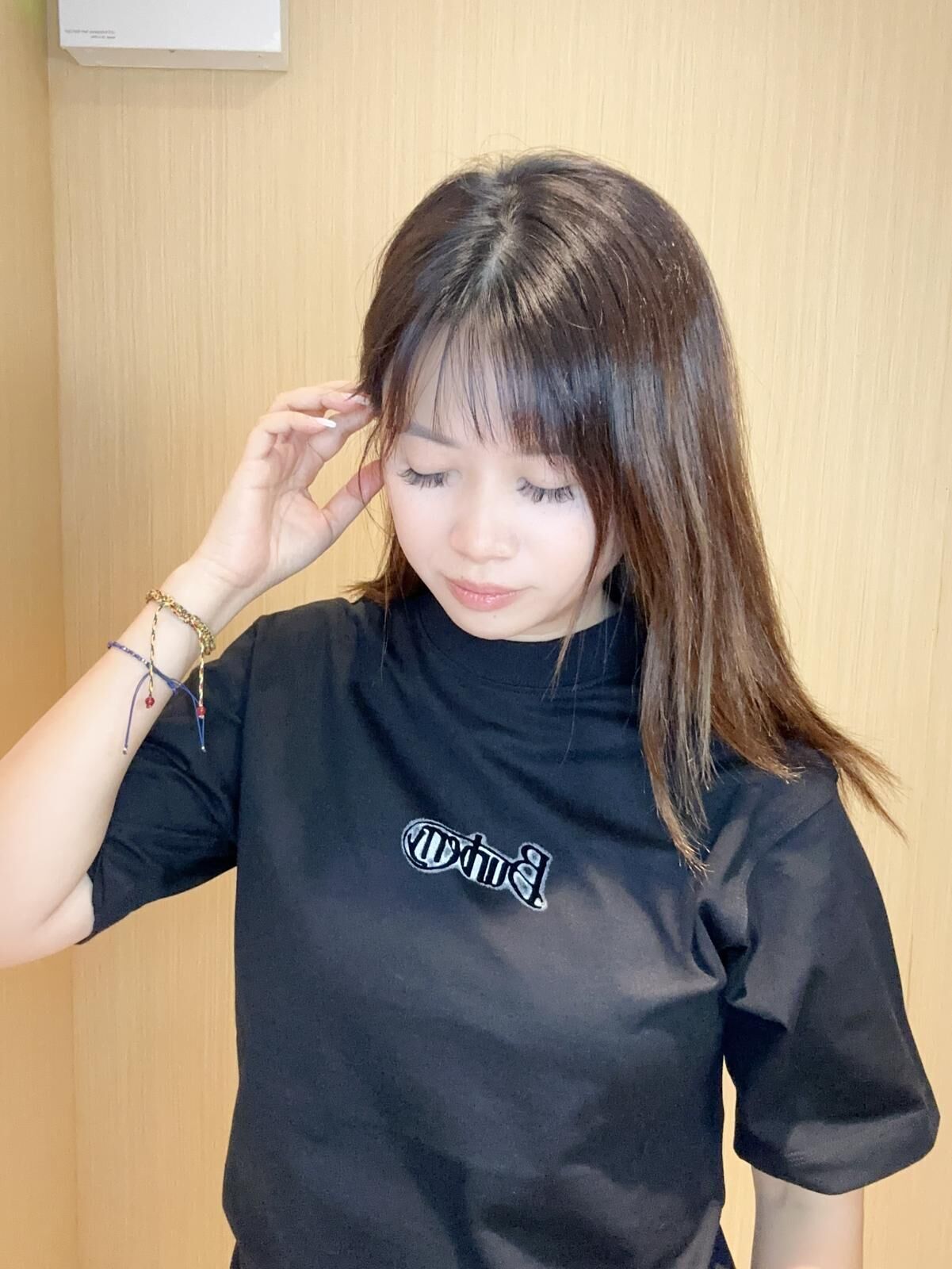 BBR 黑色植絨 logo tee