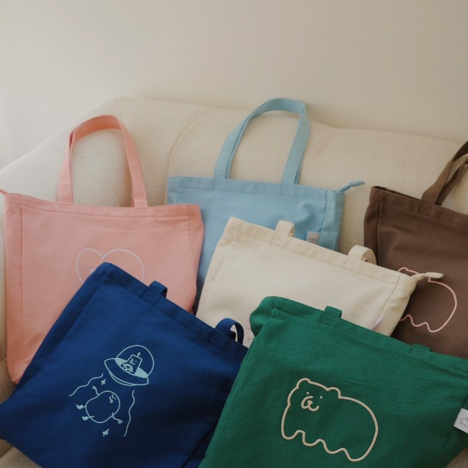 熊的方方帆布袋 拉鍊帆布袋 7款｜咻咻熊