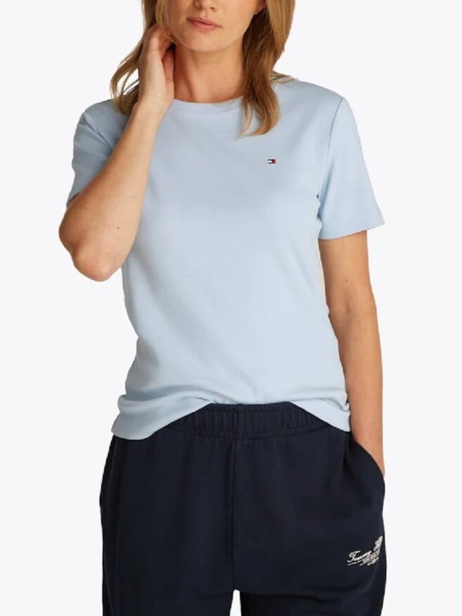 [S] TOMMY HILFIGER FAVORITE SOLID T-SHIRT,BREEZY BLUE, 76J3292-450 (STH91)