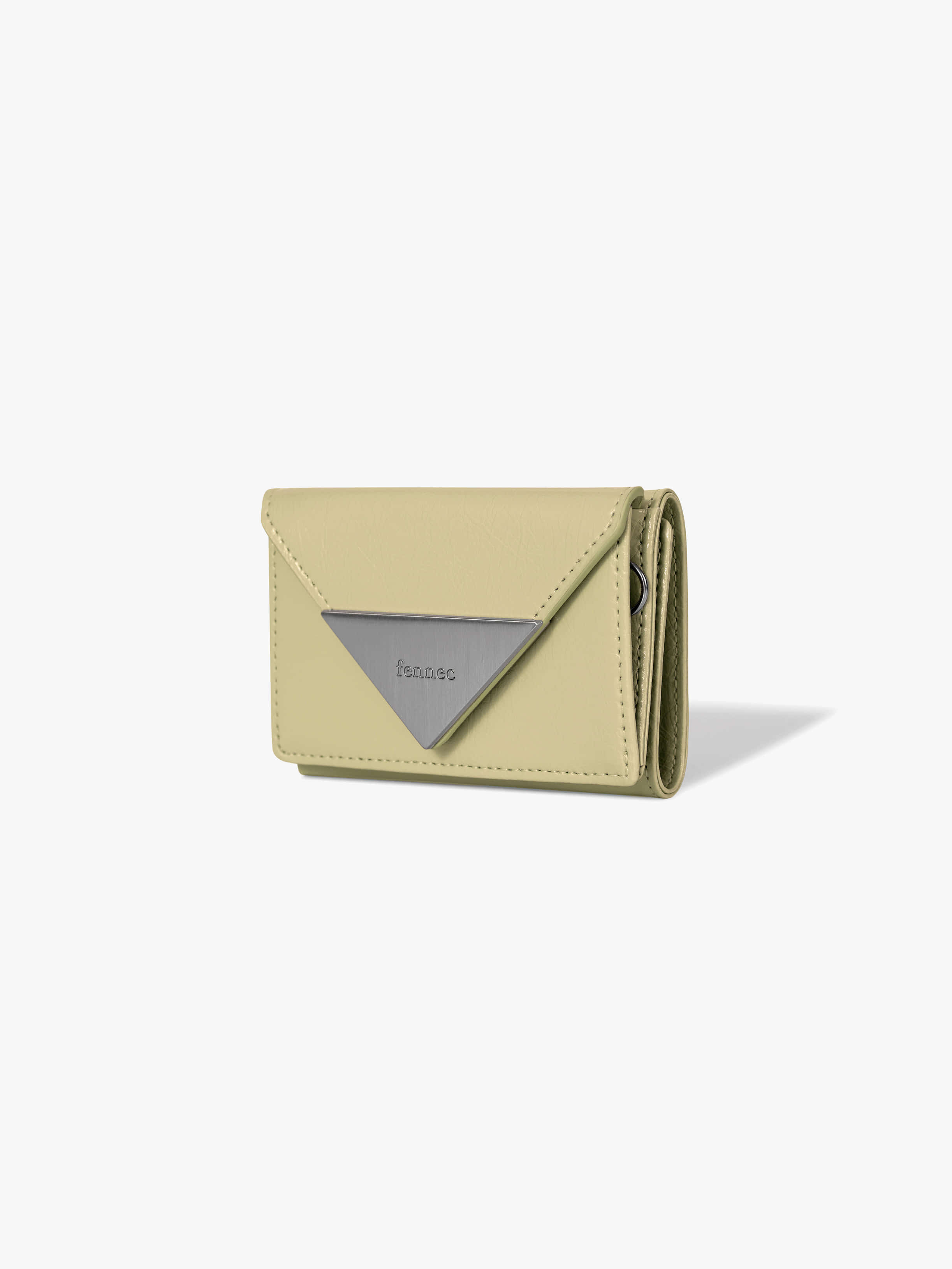 fennec - CRINKLE TRIANGLE TRIPLE WALLET (SOFT OLIVE)