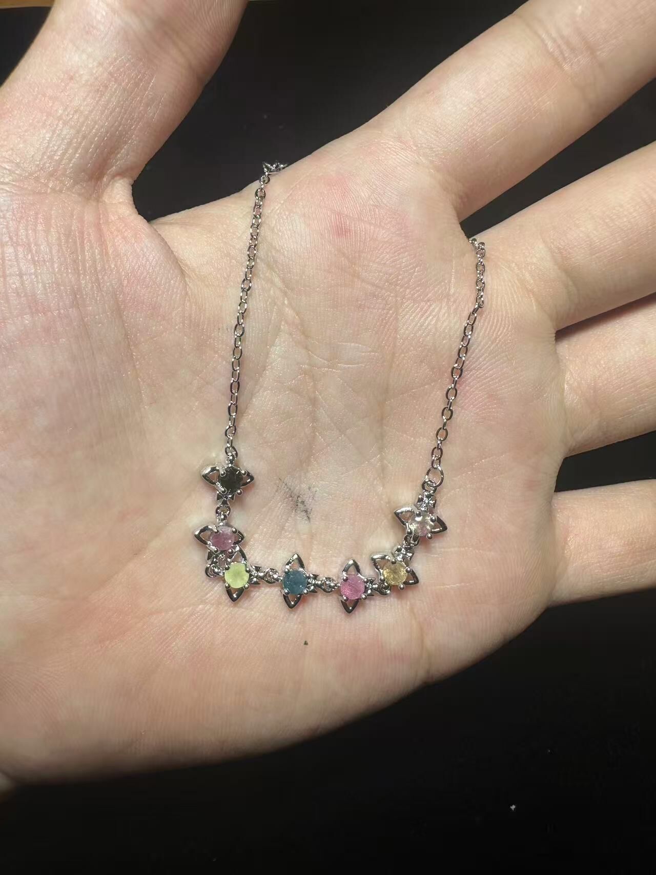 260409 - F79 彩碧璽眼睛款半銀手鏈