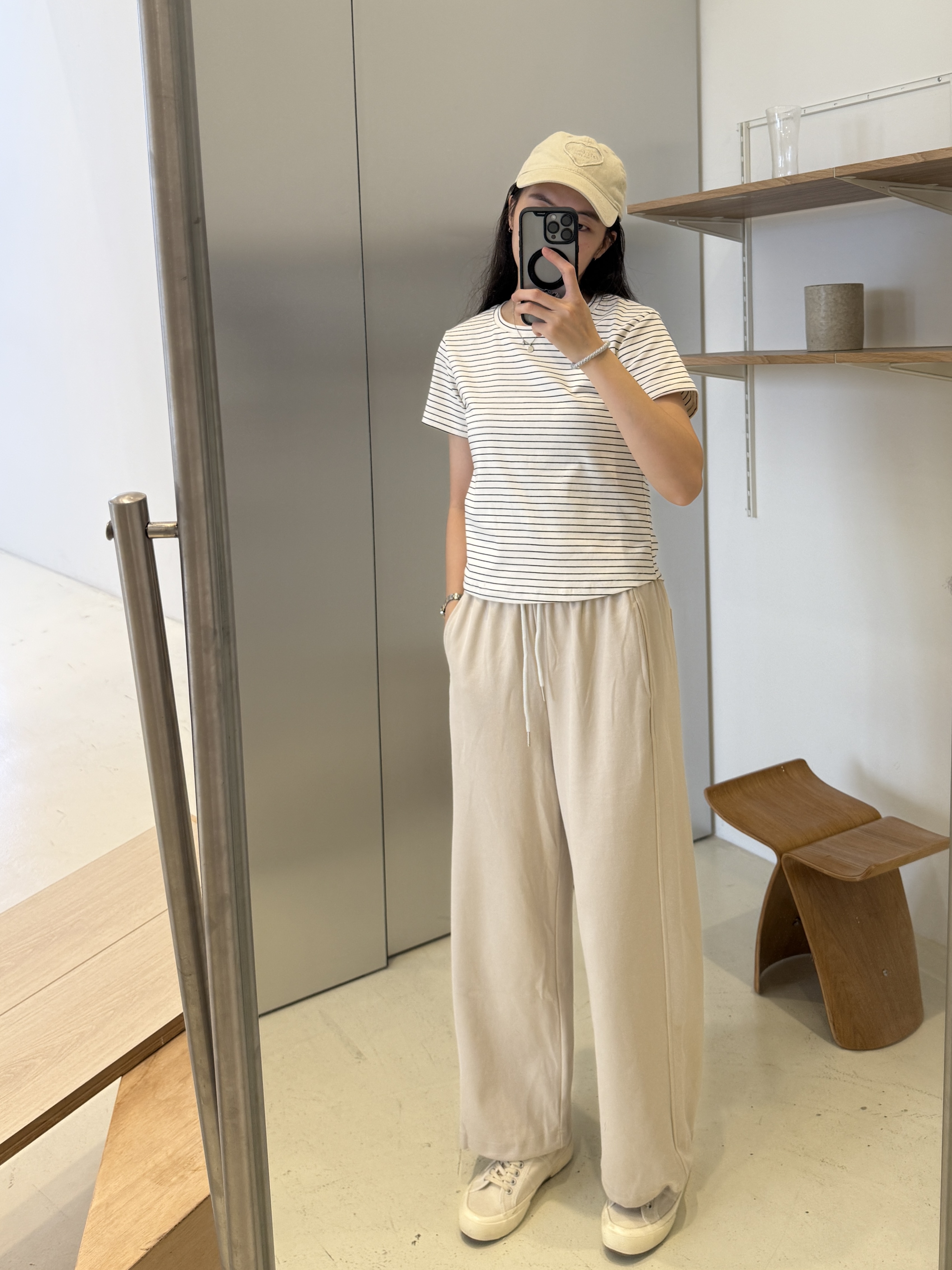 褲腳抽繩兩穿棉褲