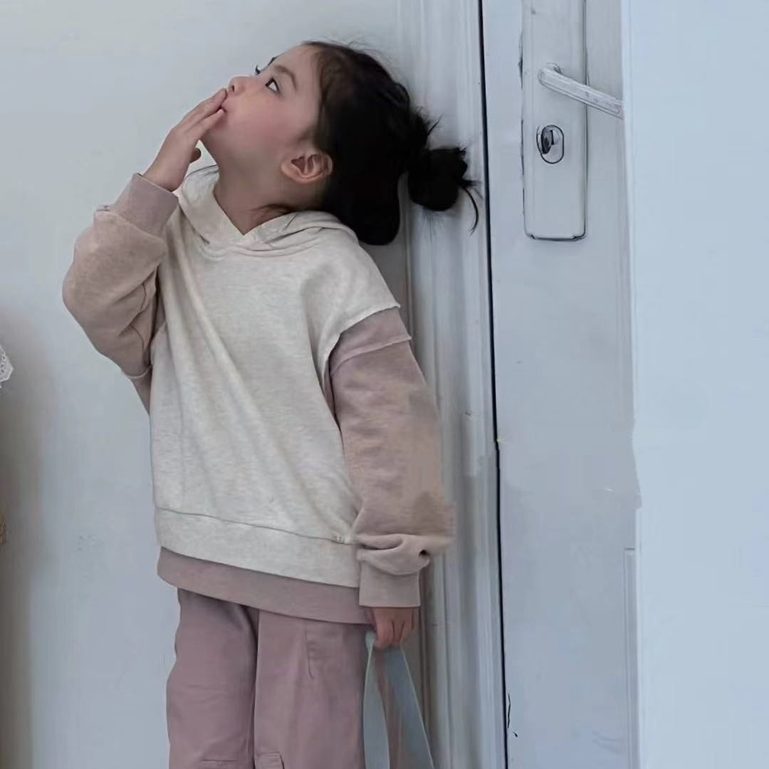 25秋 假兩件造型連帽T（兩色）