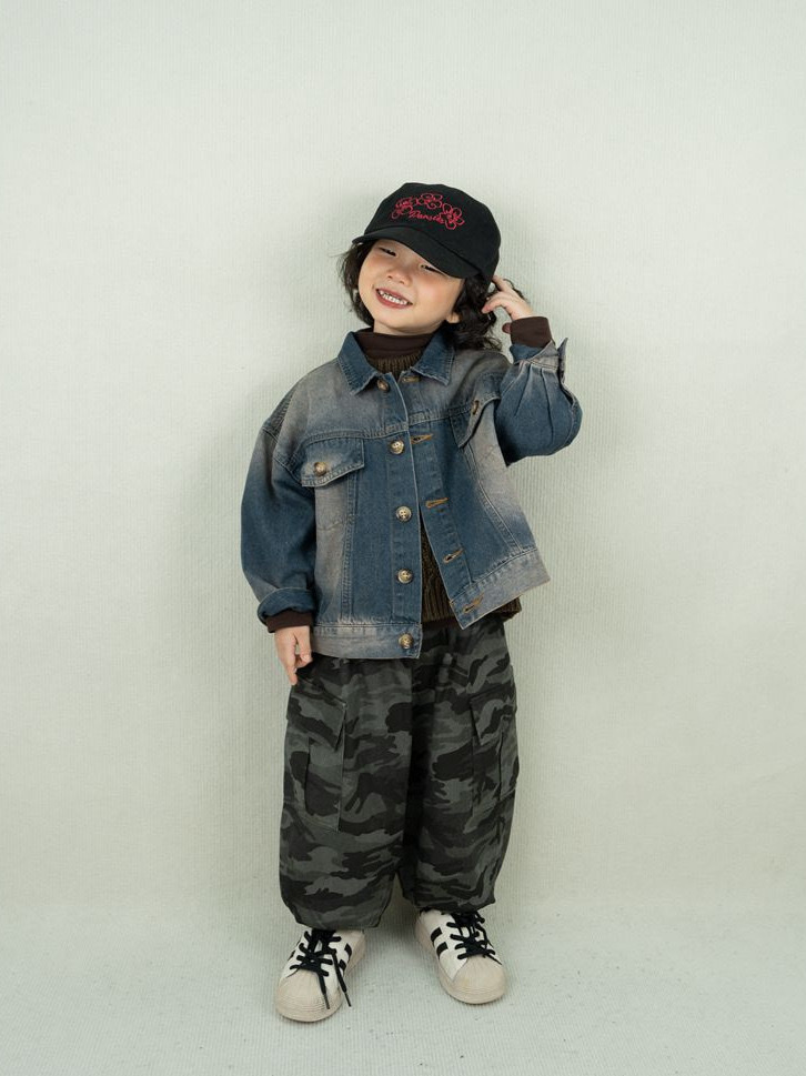 純棉美式迷彩寬鬆工裝褲