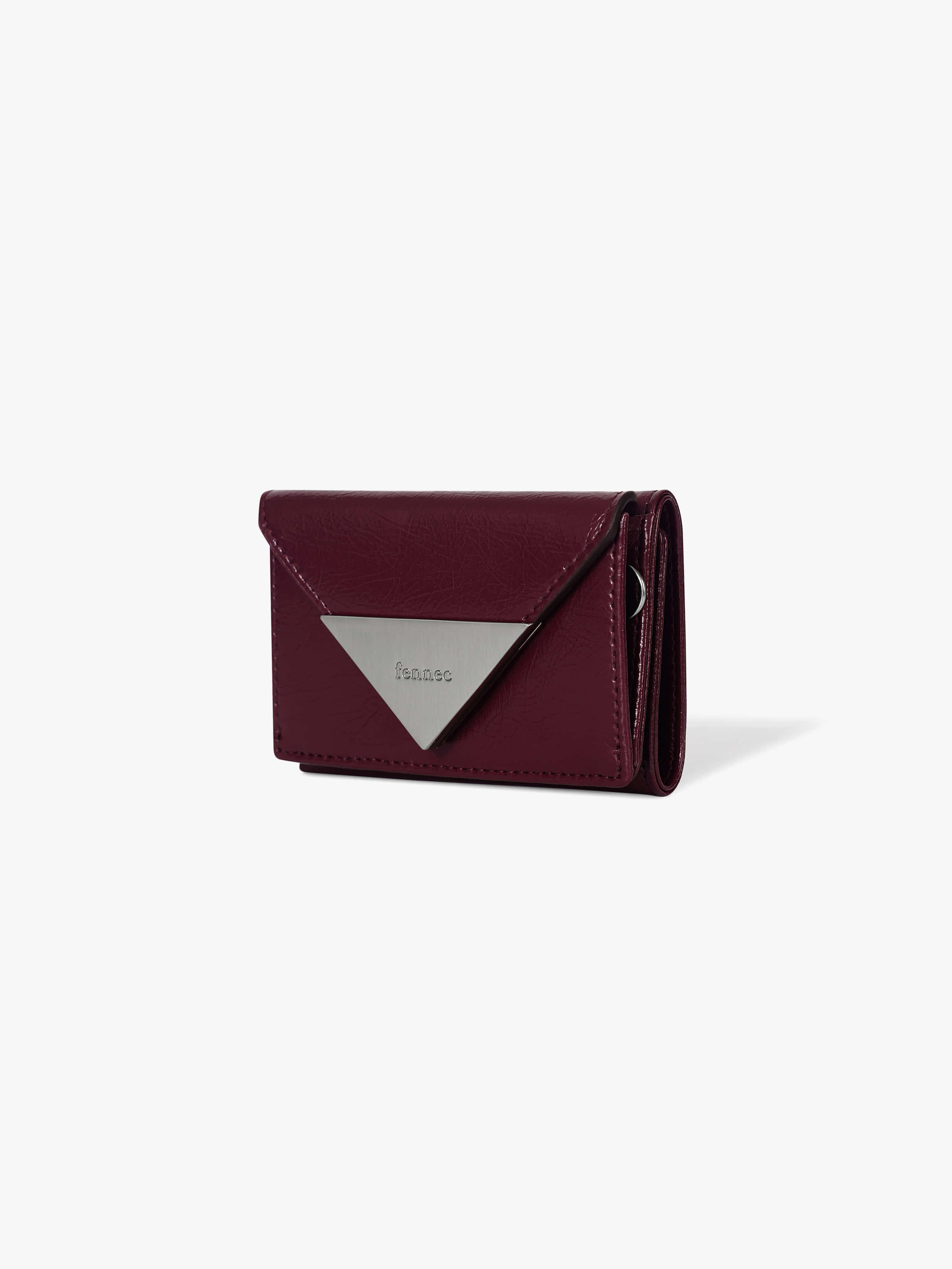 fennec - CRINKLE TRIANGLE TRIPLE WALLET (DEEP CHERRY)