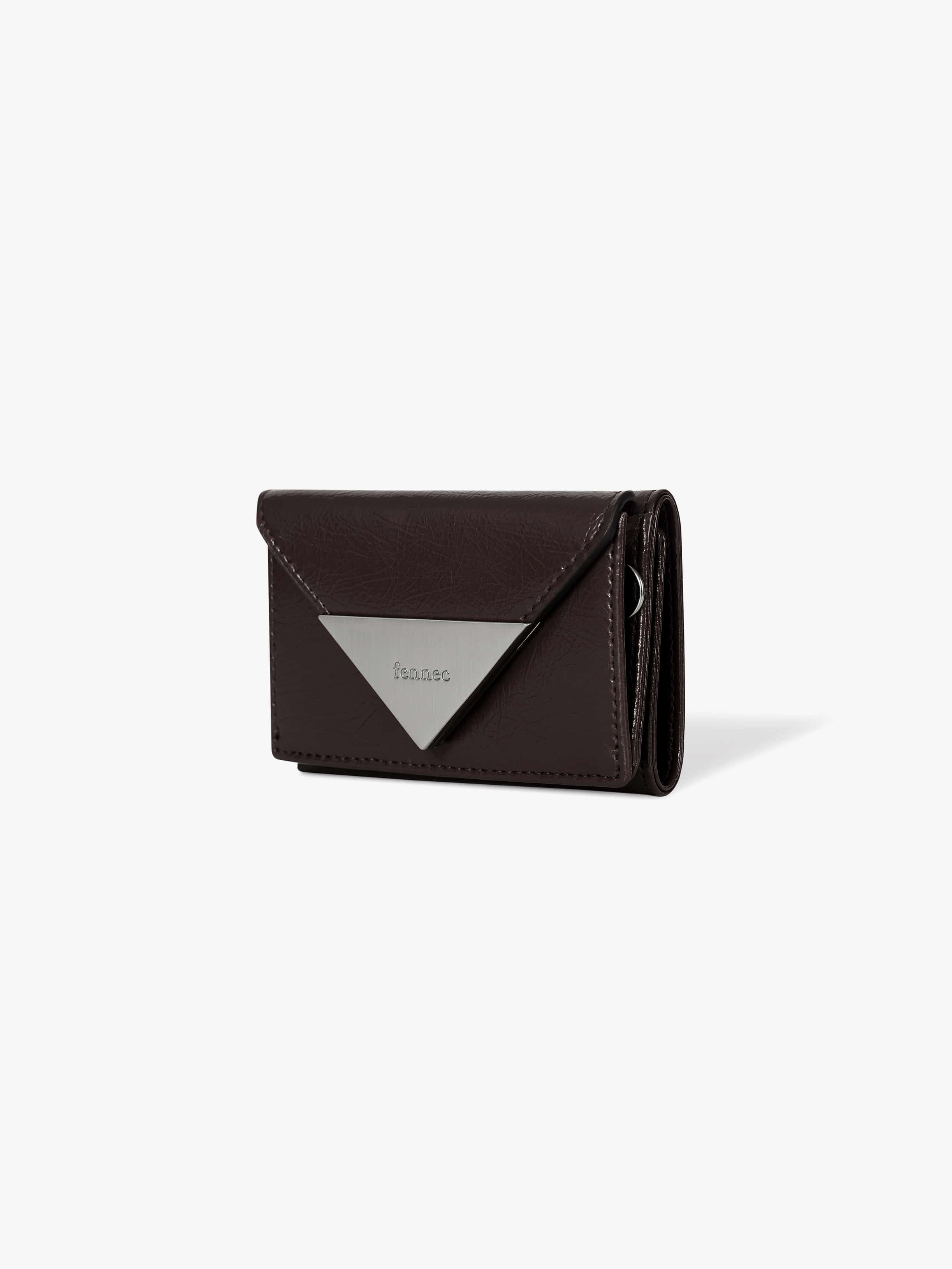 fennec - CRINKLE TRIANGLE TRIPLE WALLET (ESPRESSO)