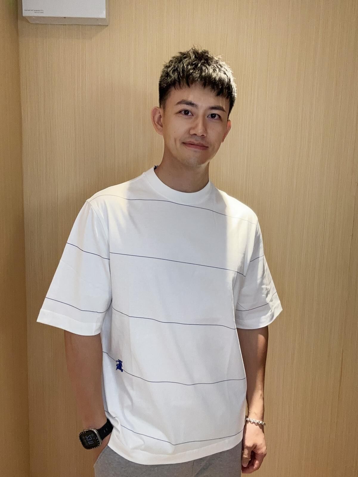 BBR 白色斜線 戰馬logo Tee