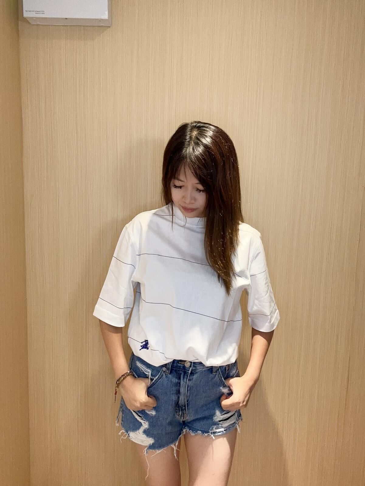 BBR 白色斜線 戰馬logo Tee