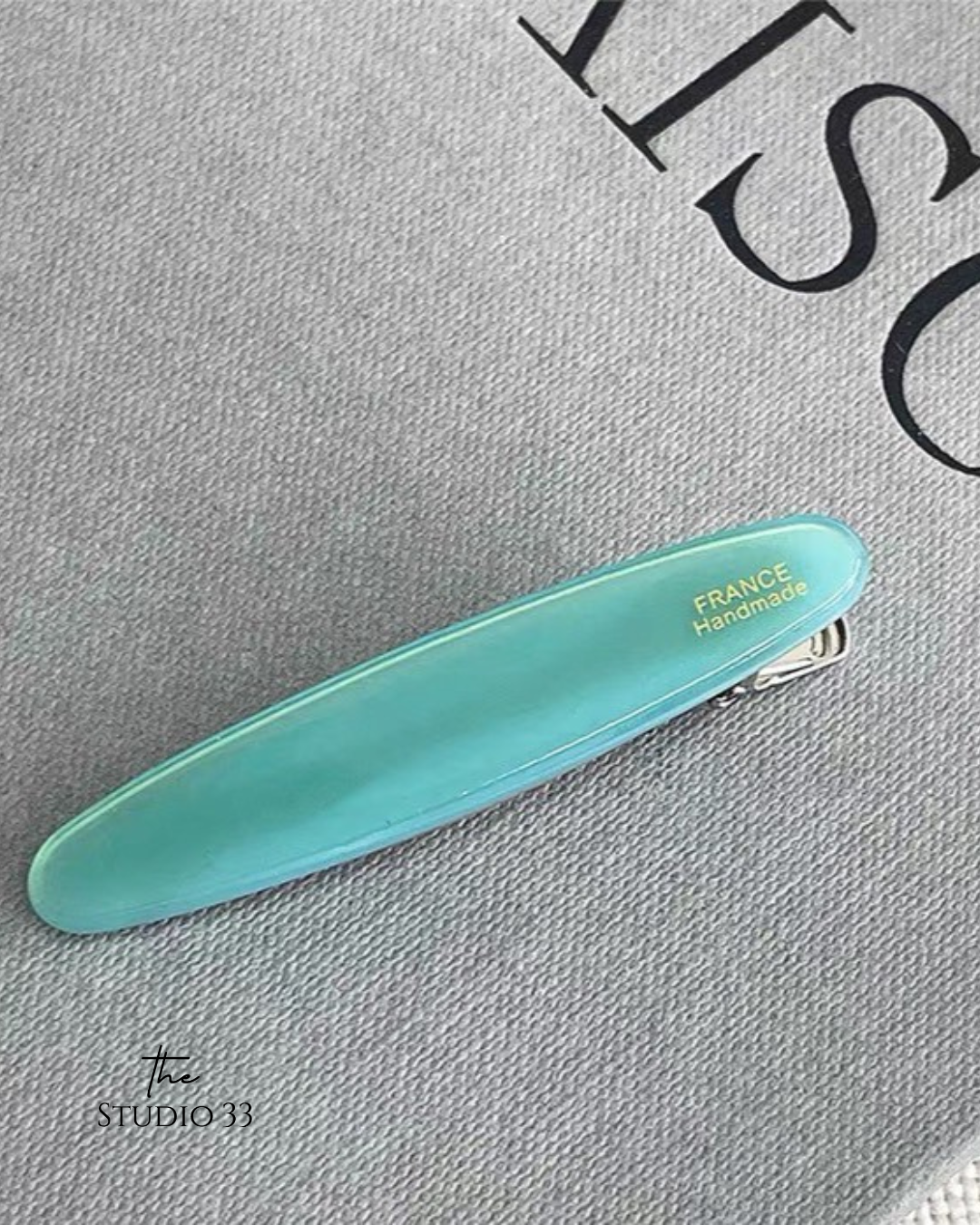 法式簡約手工琥珀髮夾  (特價)