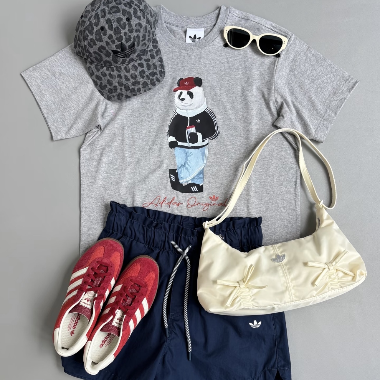 ADIDAS ORIGINALS x DOROPHY TANG 灰色 鄧卓越 熊貓短袖 上衣 愛迪達 IB7067
