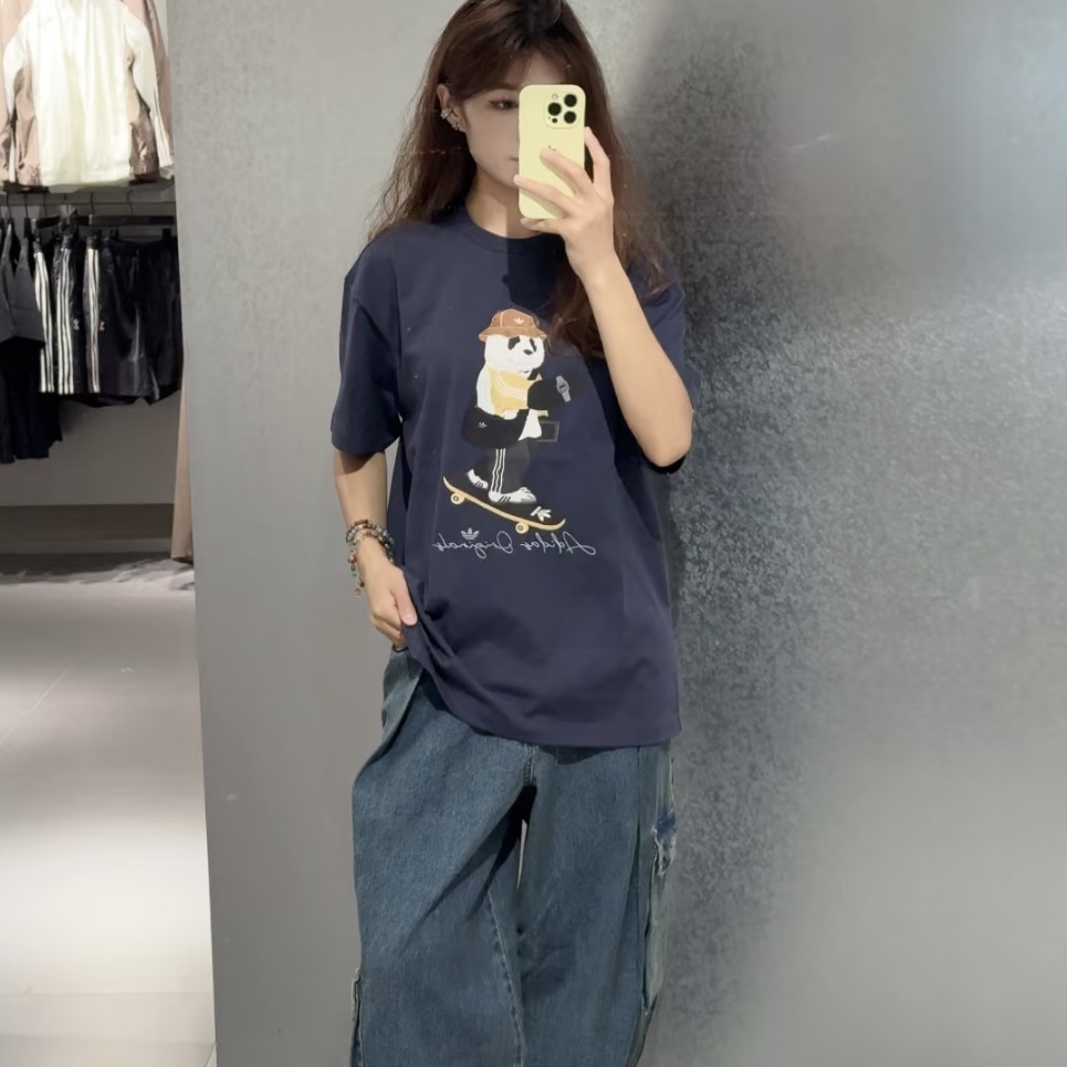 ADIDAS ORIGINALS x DOROPHY TANG 藏藍 鄧卓越 熊貓短袖 上衣 愛迪達 IB7069