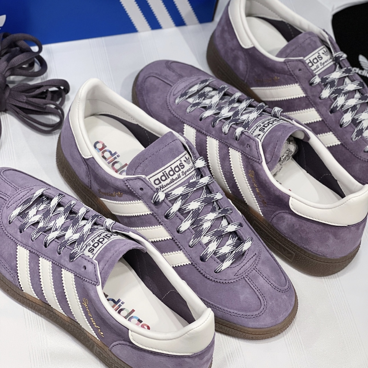 ADIDAS HANDBALL SPEZIAL 霧紫 灰紫 編織鞋帶 女鞋 愛迪達 KI5943