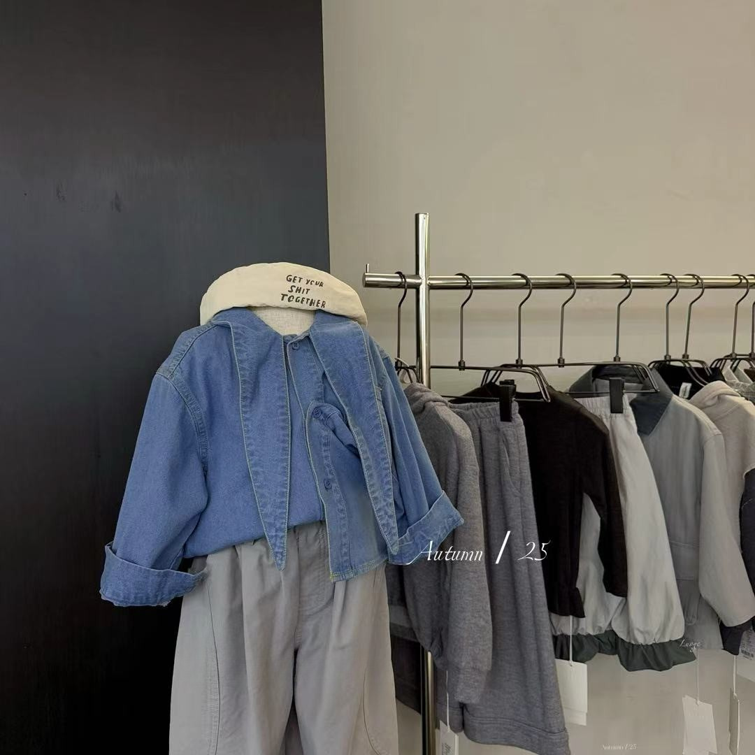 25秋 隨性紐結牛仔上衣