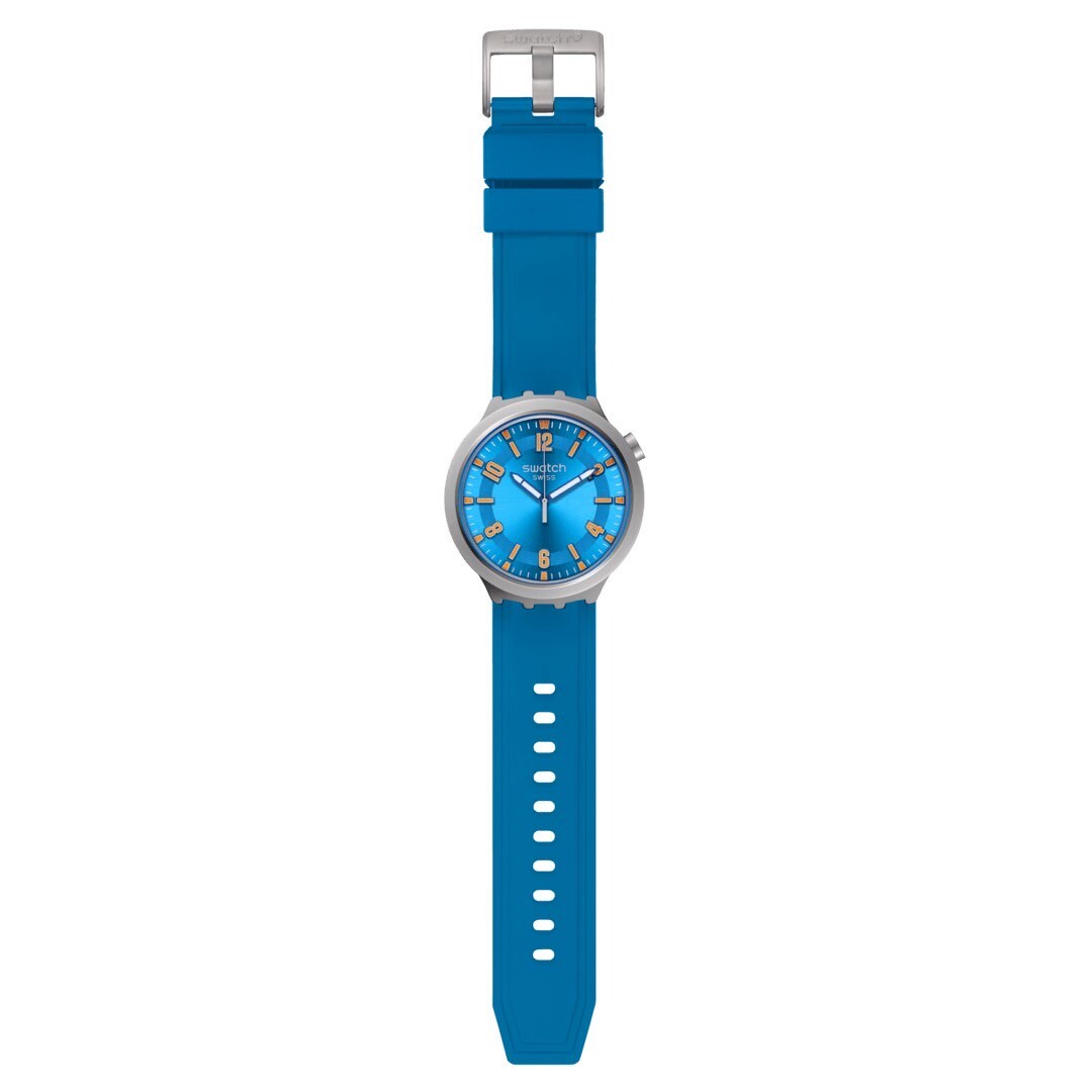 【Swatch】BLUE IN THE WORKS SB07S115 47mm 現代鐘錶