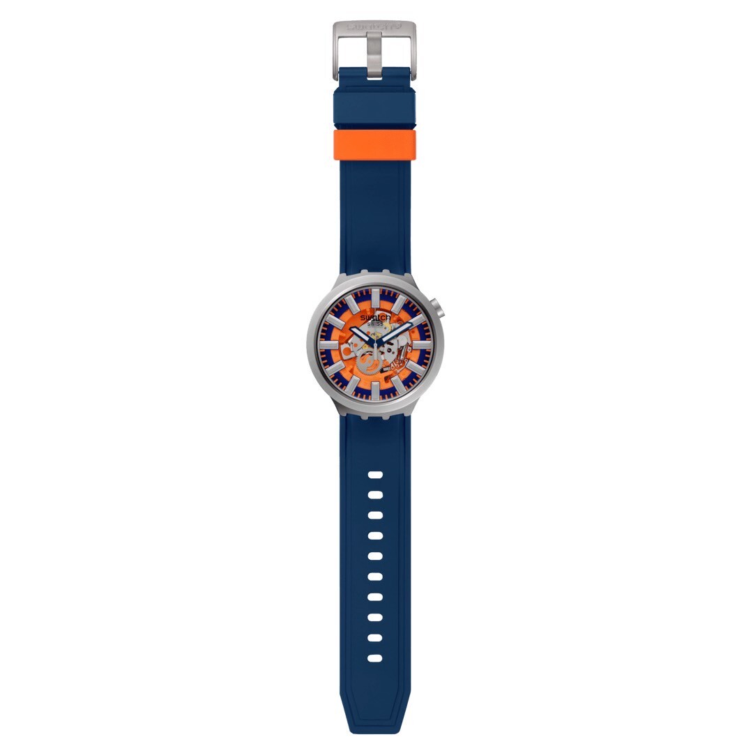 【Swatch】ORANGE IN THE WORKS SB07S114 47mm 現代鐘錶