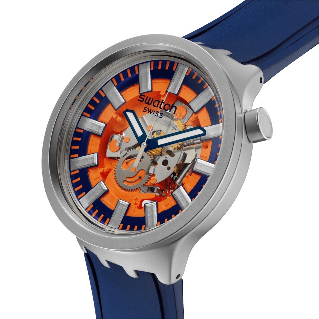 【Swatch】ORANGE IN THE WORKS SB07S114 47mm 現代鐘錶