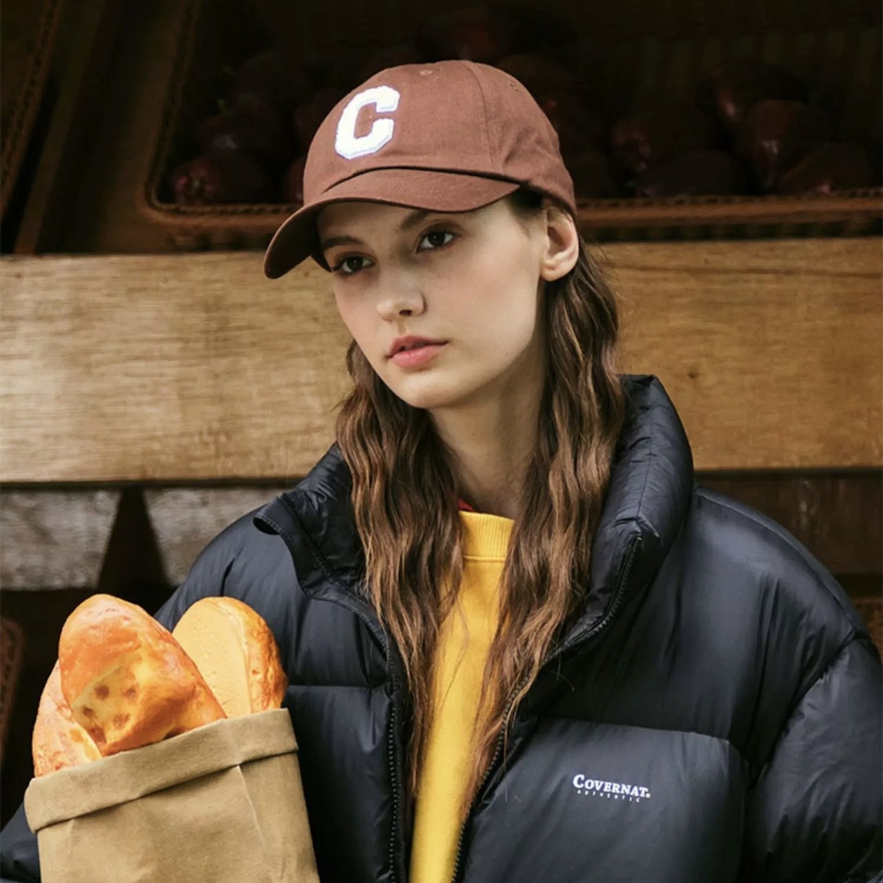 韓國 COVERNAT 大C刺繡 棒球帽