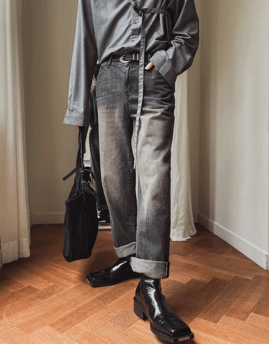 Basqui 水洗半鬆緊牛仔褲