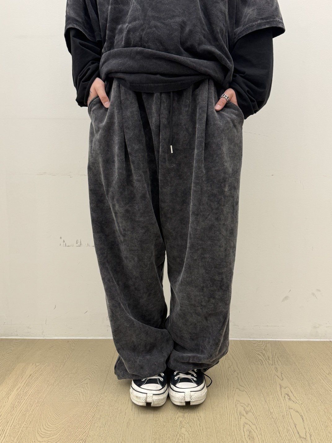 洗水淨色可束腳運動褲 GLAMOUR-105JK