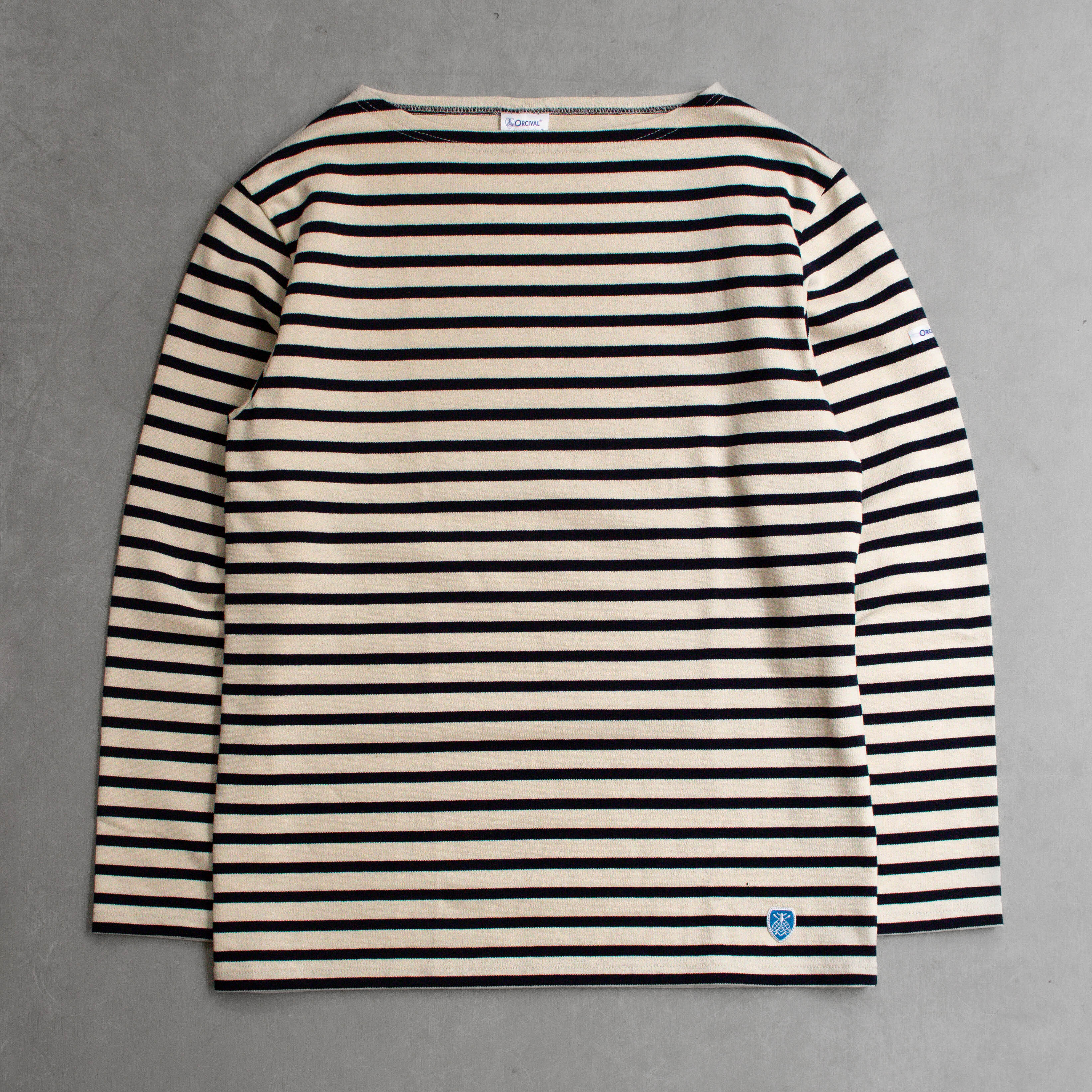 ORCIVAL COTTON LOURD BASQUE SHIRT 法國製 條紋 船領 厚磅 長袖 T恤