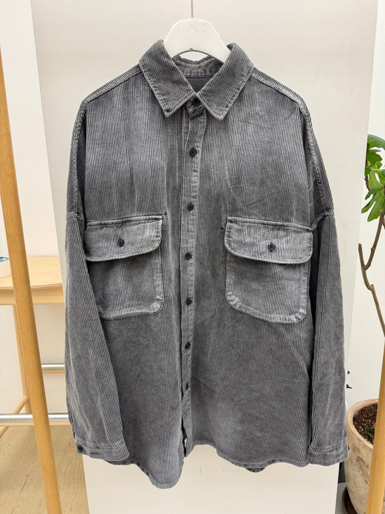 薄燈心絨淨色長袖恤衫 GLAMOUR-114S