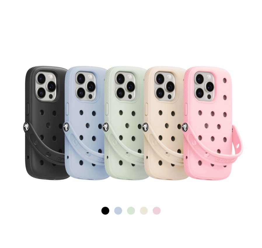 現貨 Crocs x SLBS 聯名限定 糖果調 矽膠 可調整式 手把 手機 保護套 iPhone16 15 Pro 洞洞 手機殼