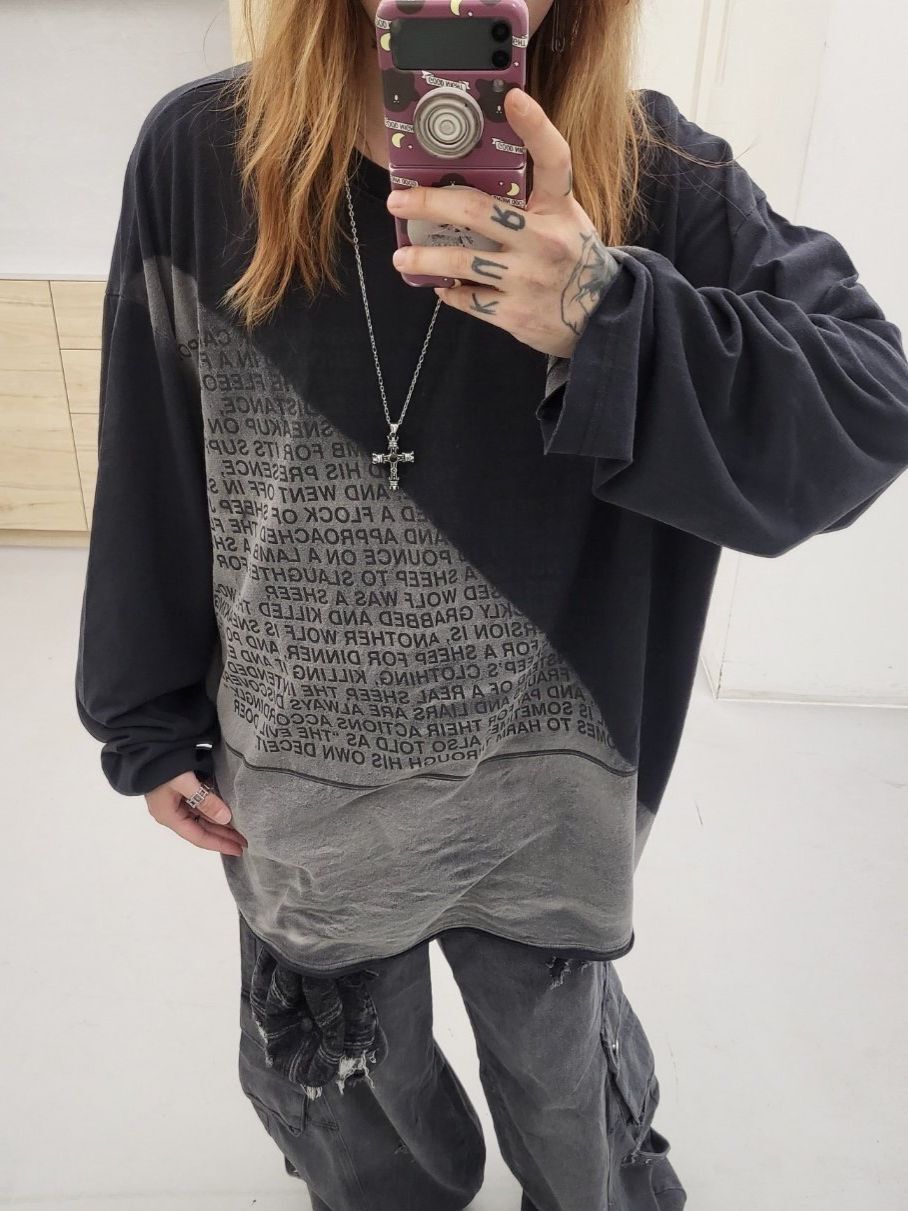 仿污英文字長袖衫 GLAMOUR-115T