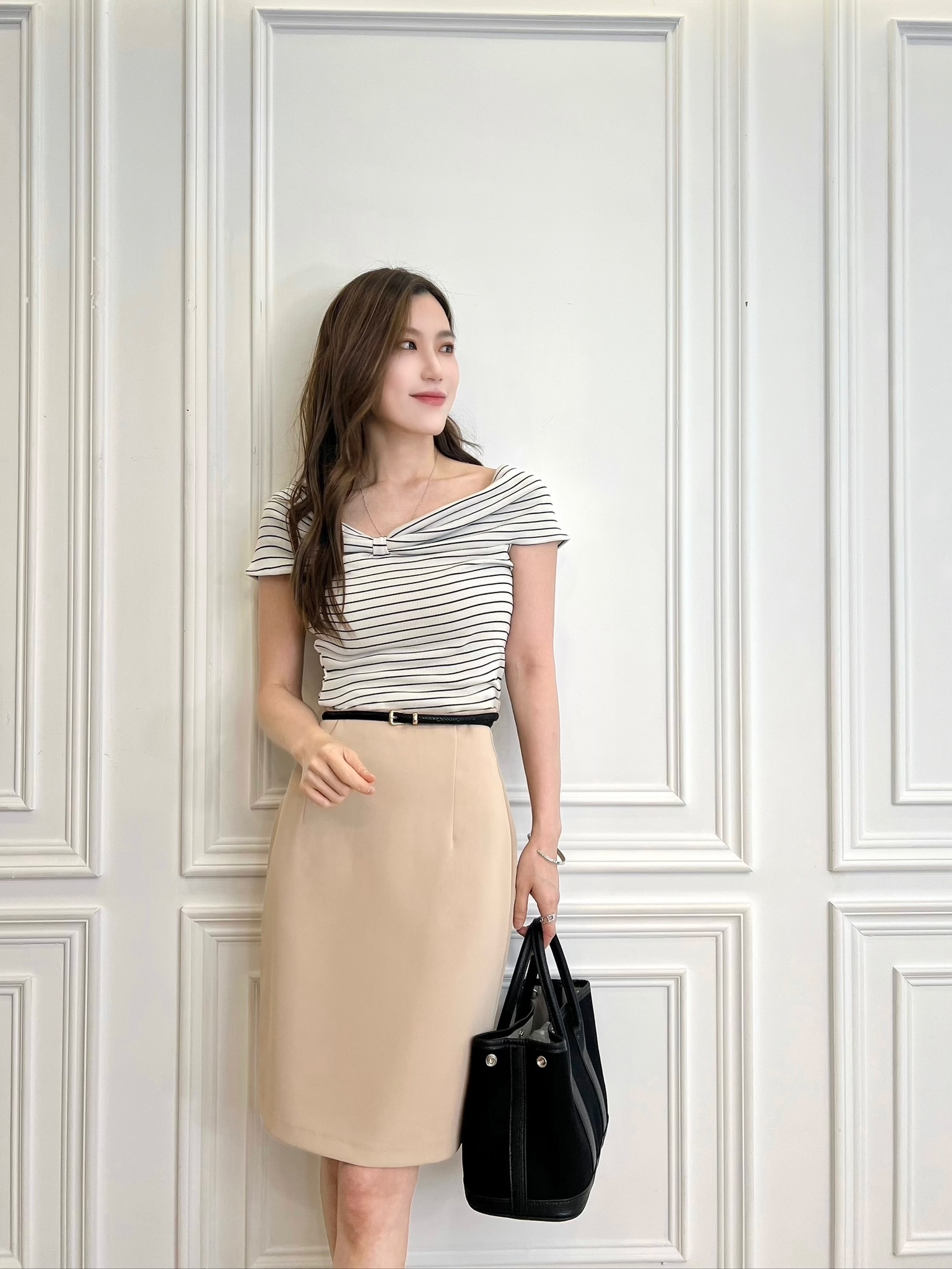 (好身形必備!)夏季10色修身窄裙-裸