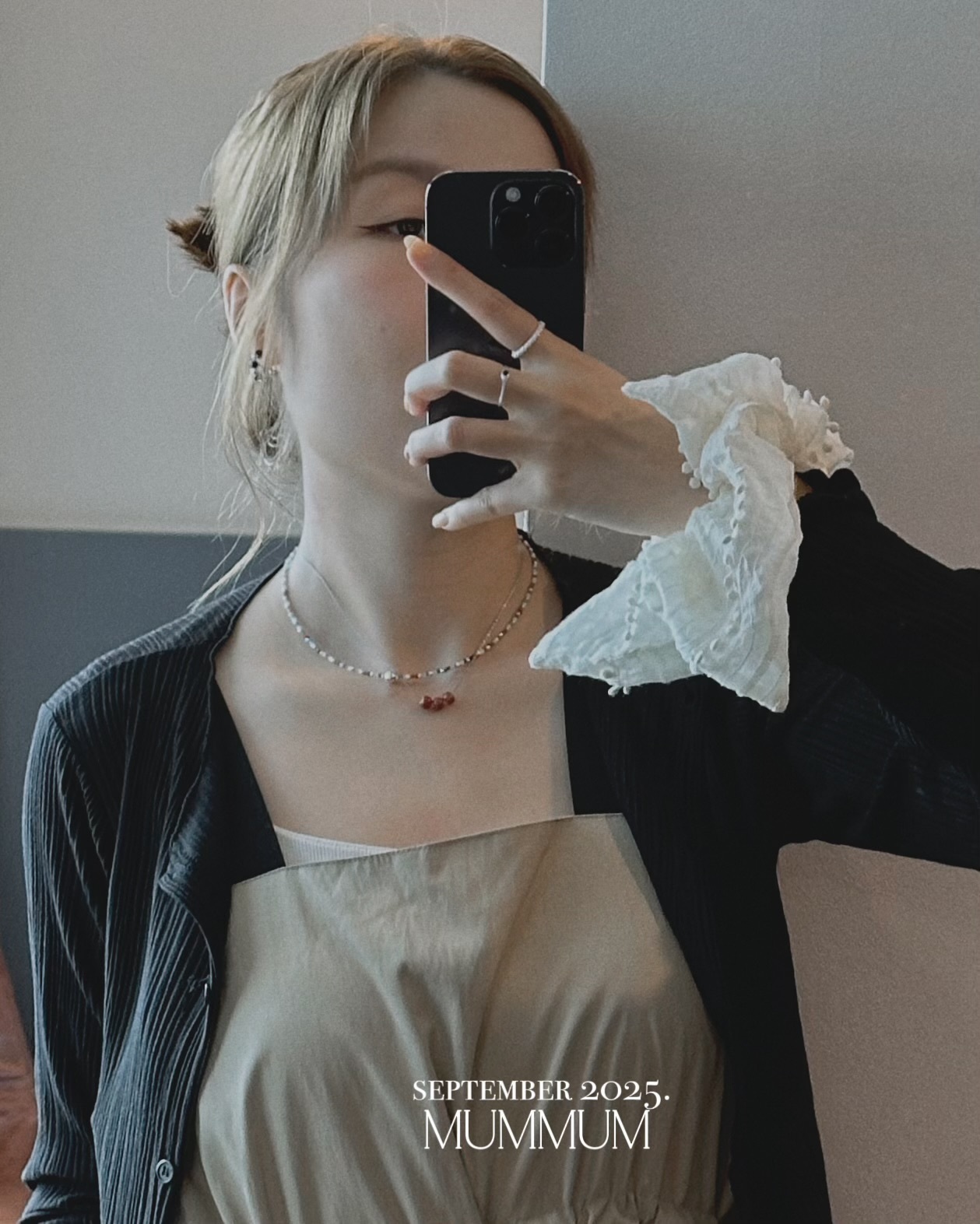 Sl1204/韓國訂製彩珠貓眼頸鏈