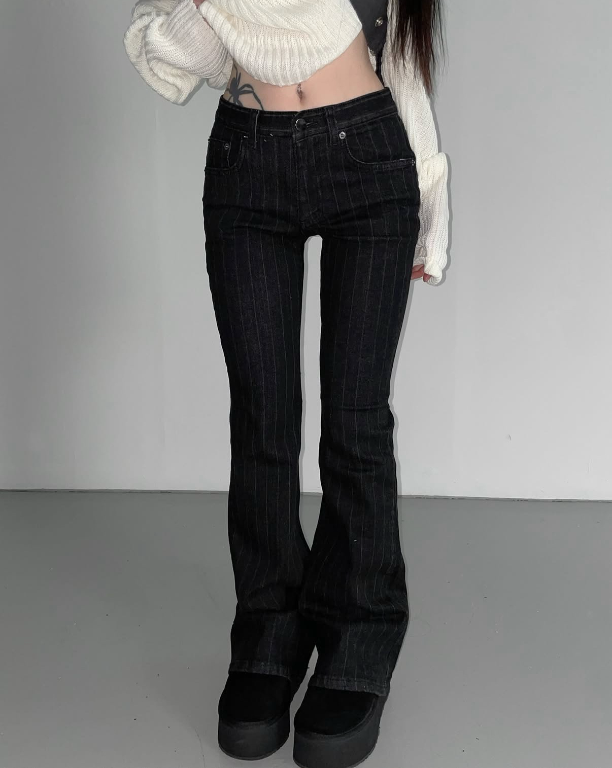 KR STRIPED BOOTCUT PANTS
