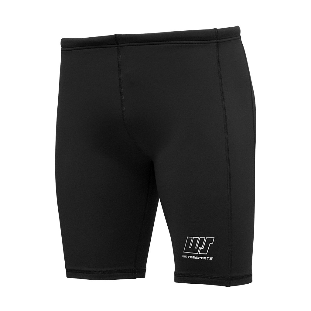 1mm 中性抗水抓毛游泳保暖短褲 - 黑