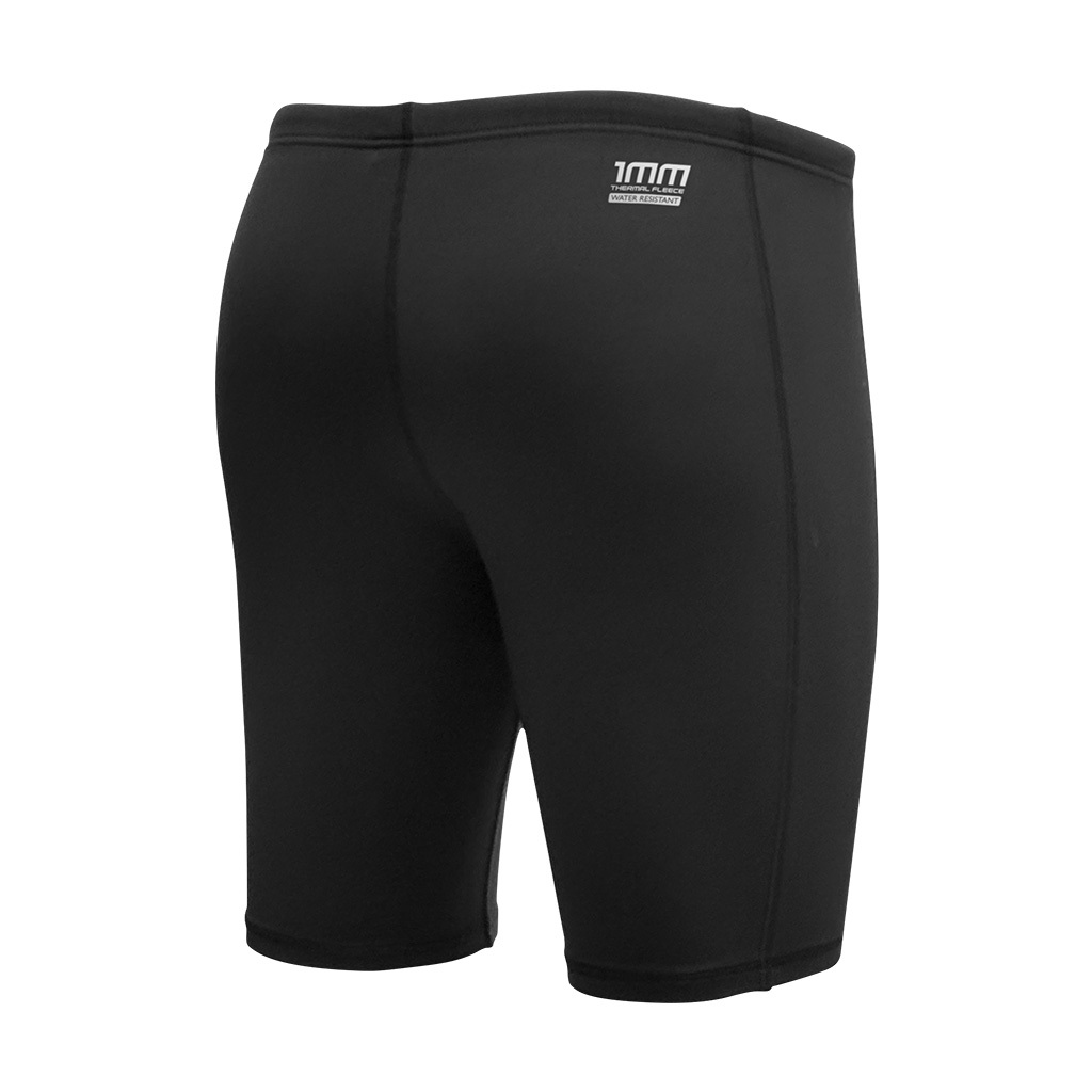 1mm 中性抗水抓毛游泳保暖短褲 - 黑