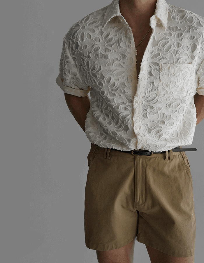 Flor 亞麻短袖襯衫