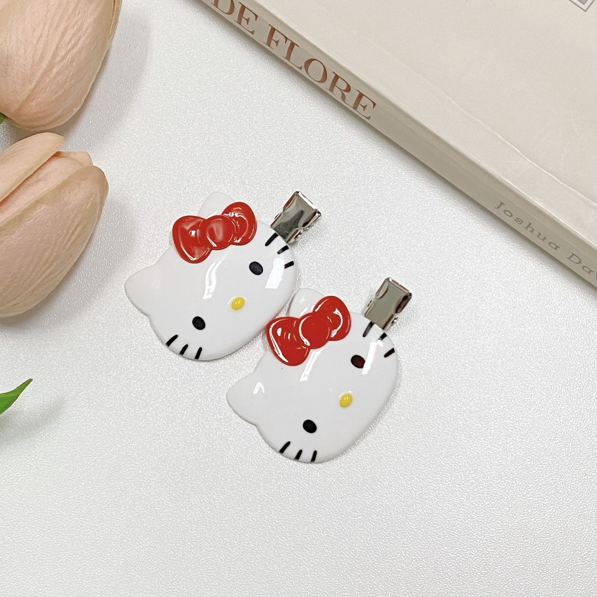 SANRIO 三麗鷗 HELLO KITTY 大頭髮夾 日常穿搭 可愛配飾 明星同款 兩色