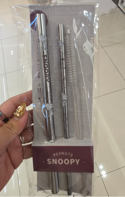 [TW] TWFG PEANUTS SN25040028 SNOOPY ALUMINUM STRAW SET SILVER, 4710588018552 (TWFG7)