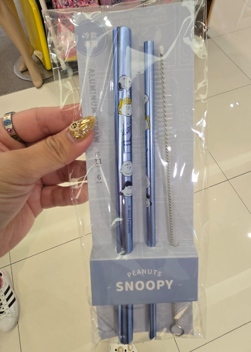 [TW] TWFG PEANUTS SN2504002A SNOOPY ALUMINUM STRAW SET BLUE , 4710588018545 (TWFG8)