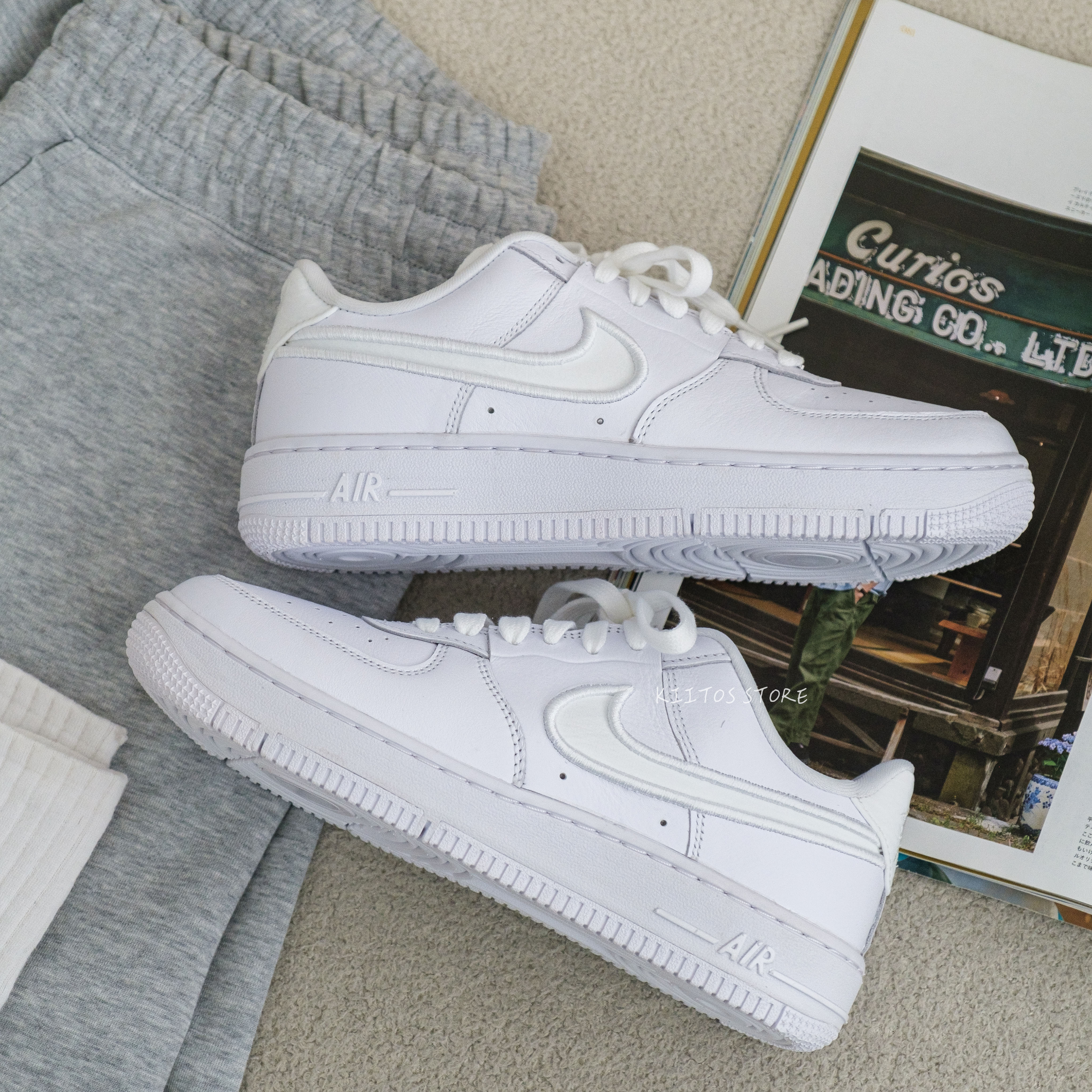 Nike Air Force 1 Dance 反轉Logo 全白 女鞋 FJ7409-100