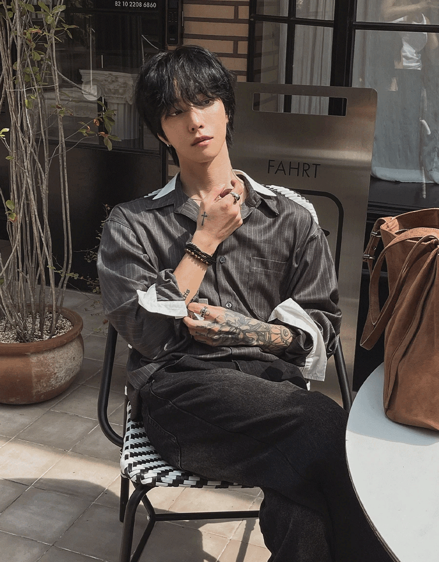 Ille 條紋拼色襯衫