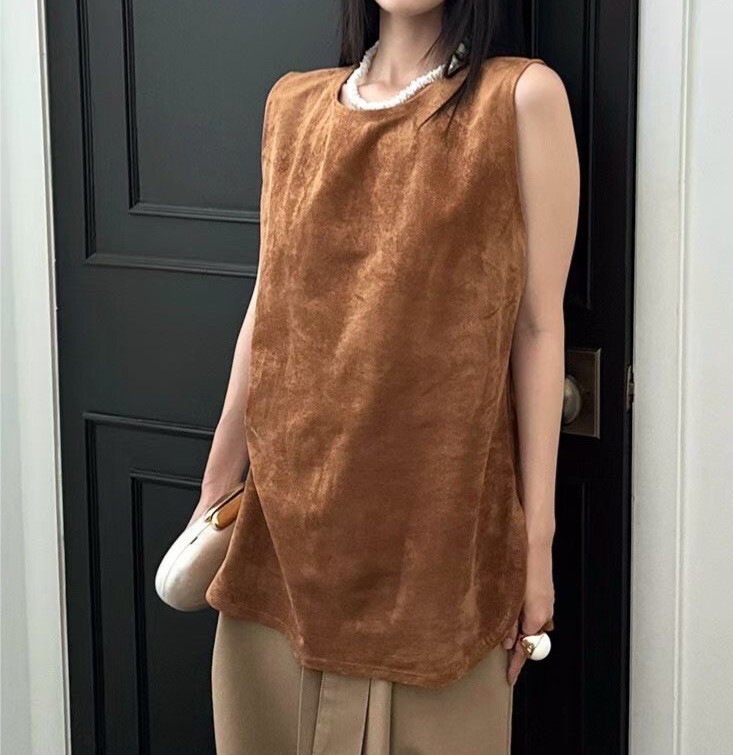 絨面麂皮感背心