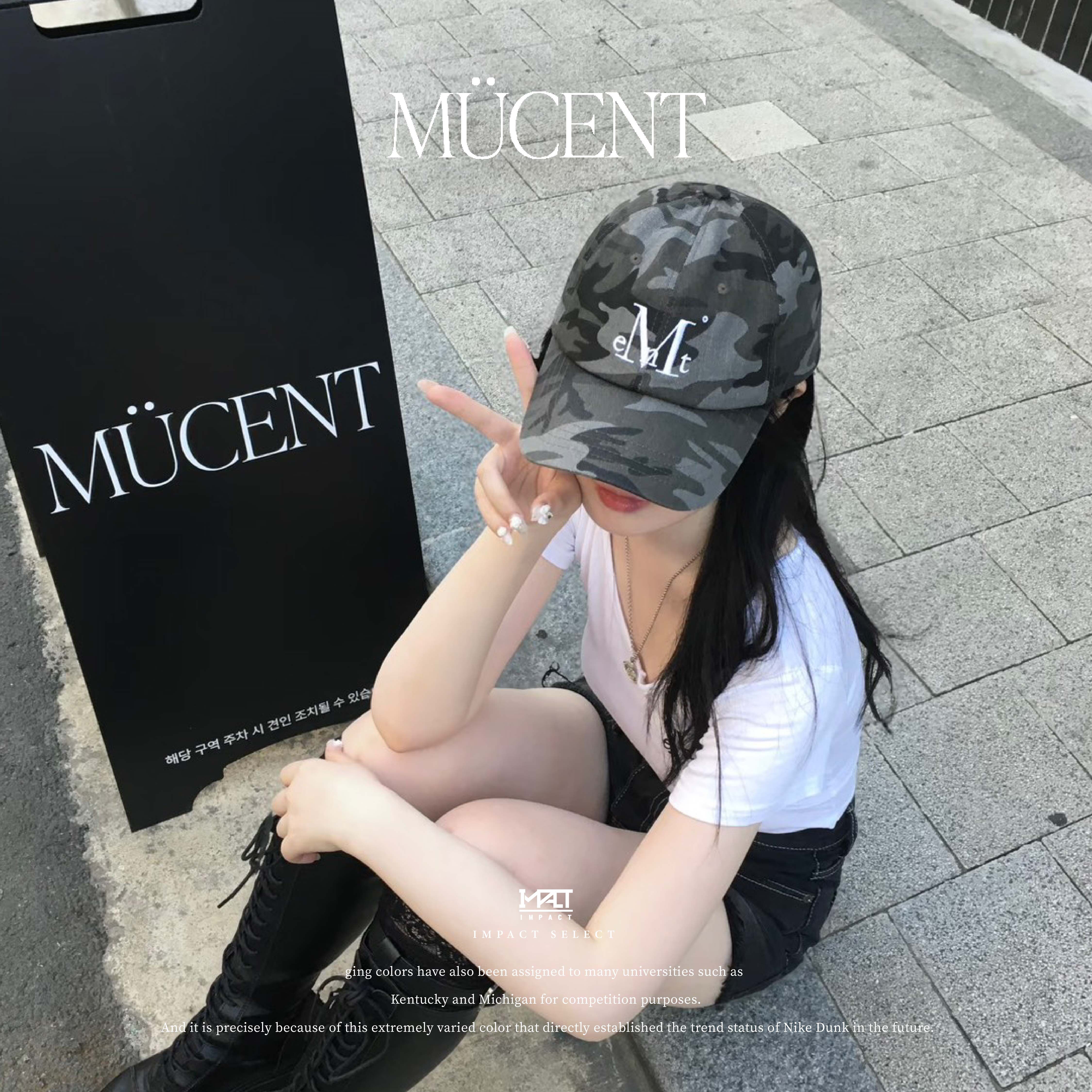 韓國 MUCENT 簡約 復古 休閒 Logo 刺繡 棒球帽 老帽 豹紋/迷彩 四色