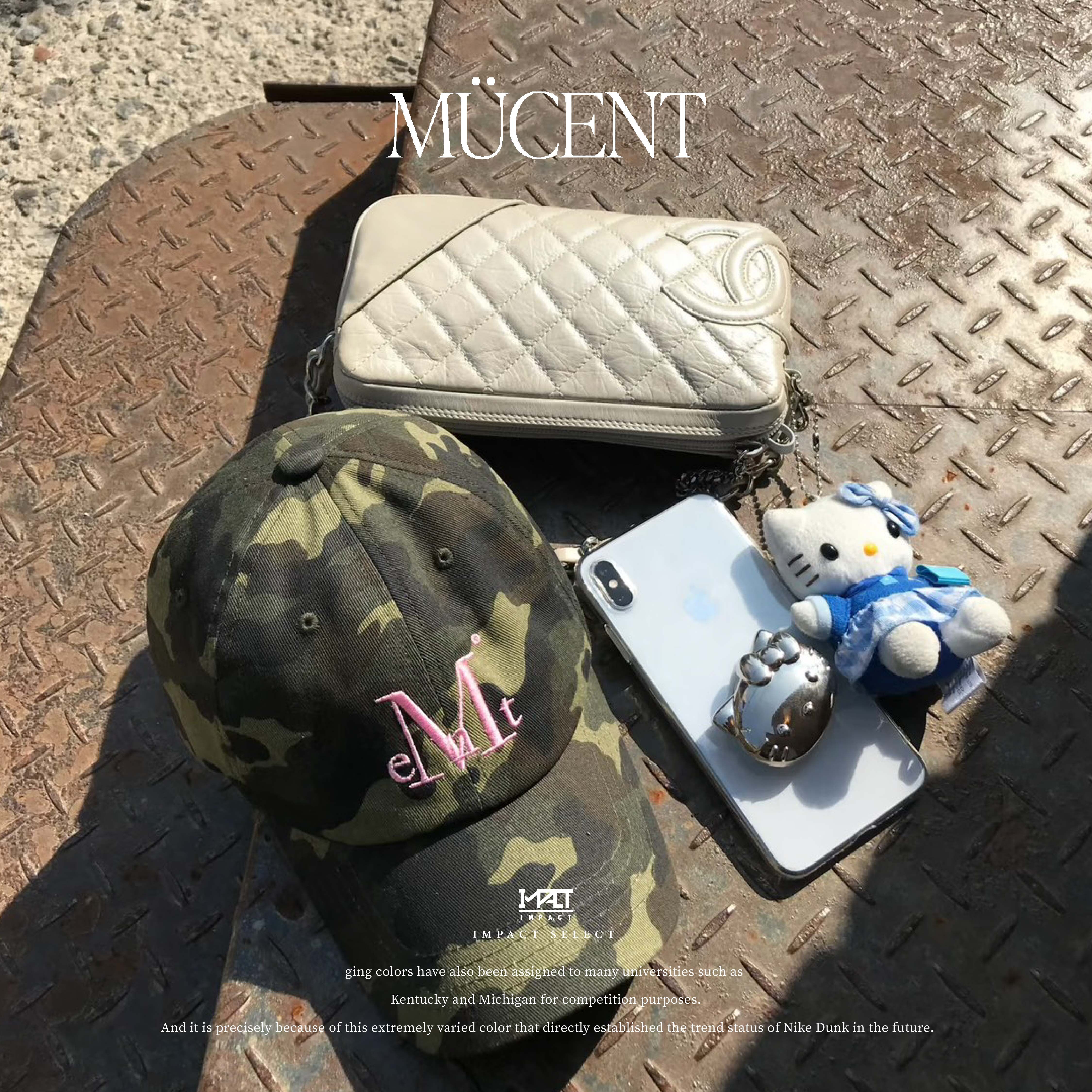 韓國 MUCENT 簡約 復古 休閒 Logo 刺繡 棒球帽 老帽 豹紋/迷彩 四色