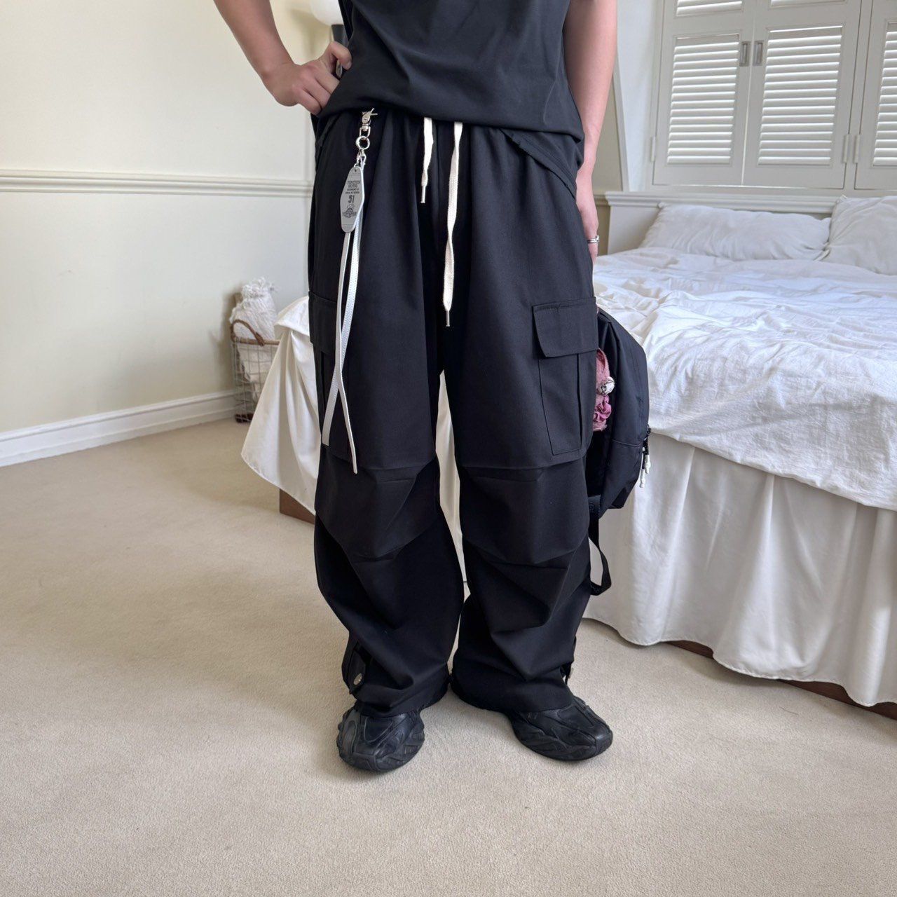 淨色工裝鬆身褲 BY-422P