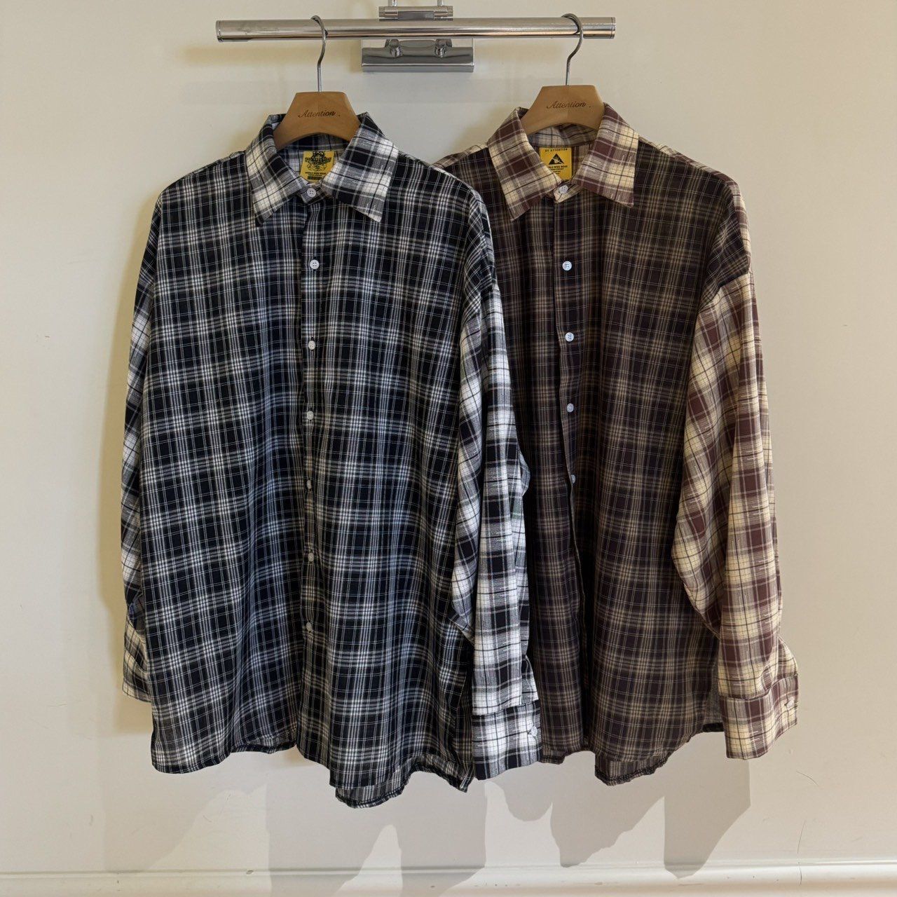 格仔長袖恤衫 BY-425S